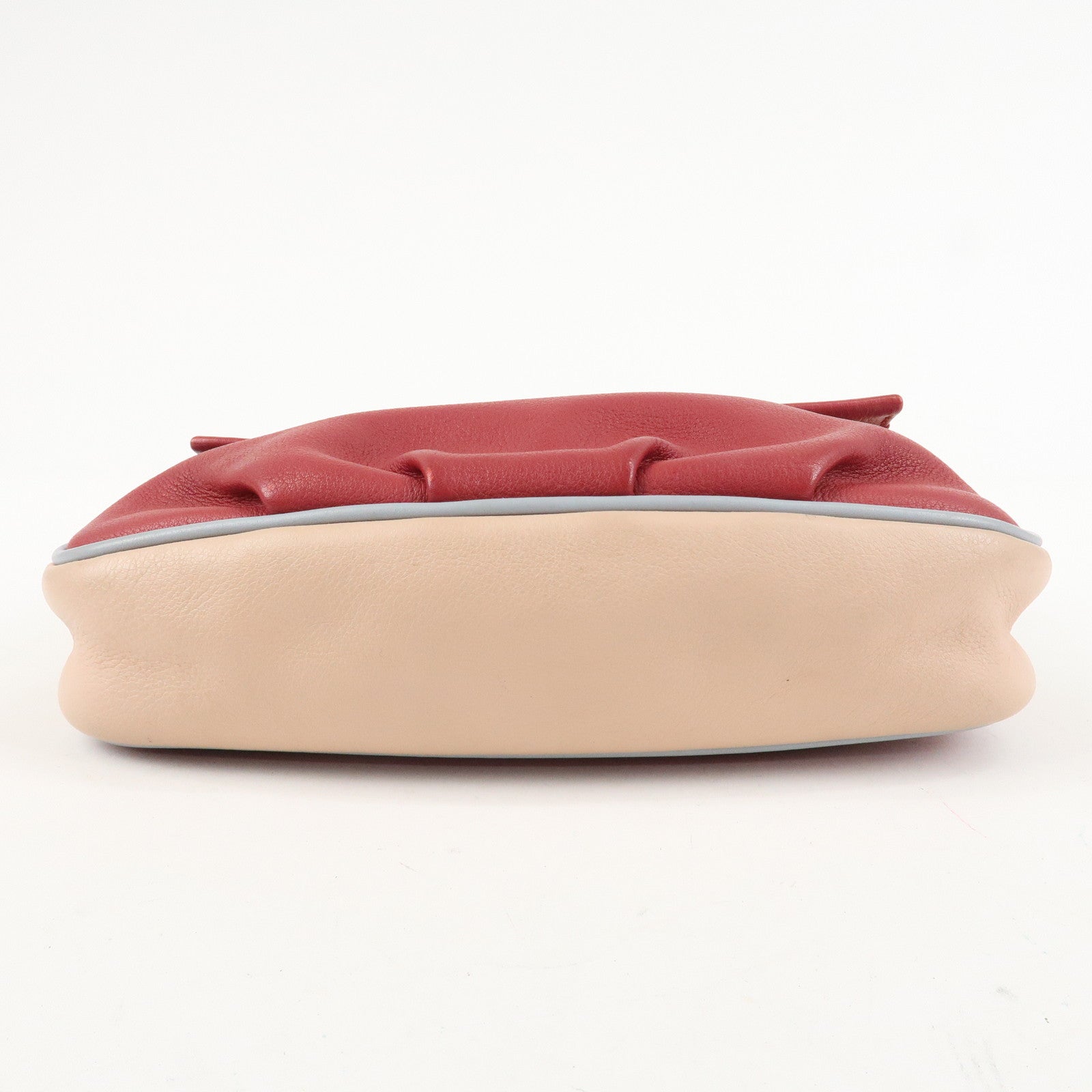 FENDI Leather Chain Shoulder Bag Purse Crossbody Bag Red 8M0276 Used