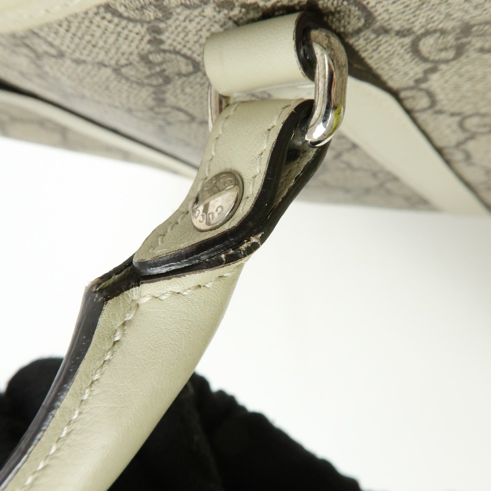 GUCCI GG Supreme Leather Tote Bag Hand Bag Beige 297557