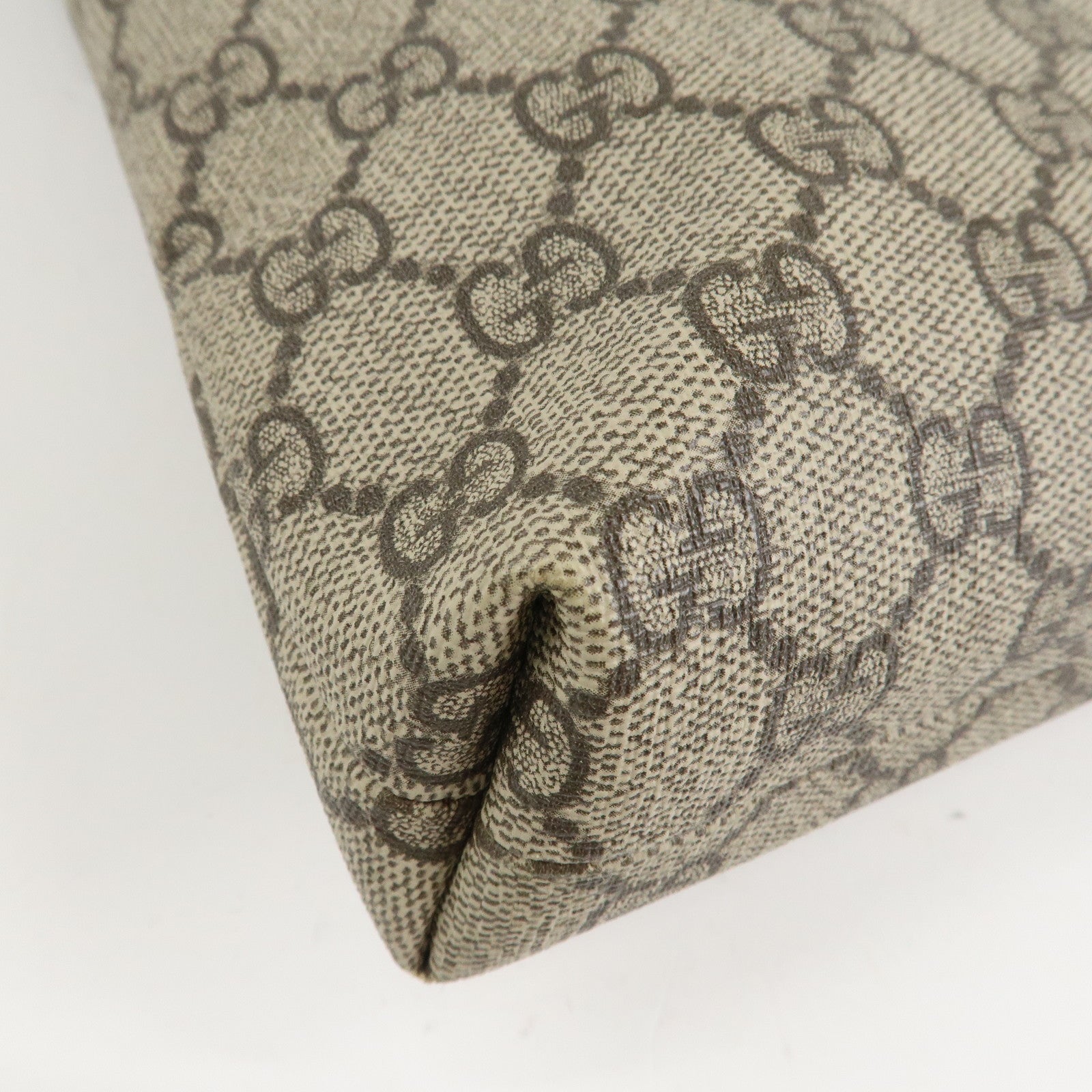 GUCCI GG Supreme Leather Shoulder Crossbody Bag Beige Brown 388924 Used