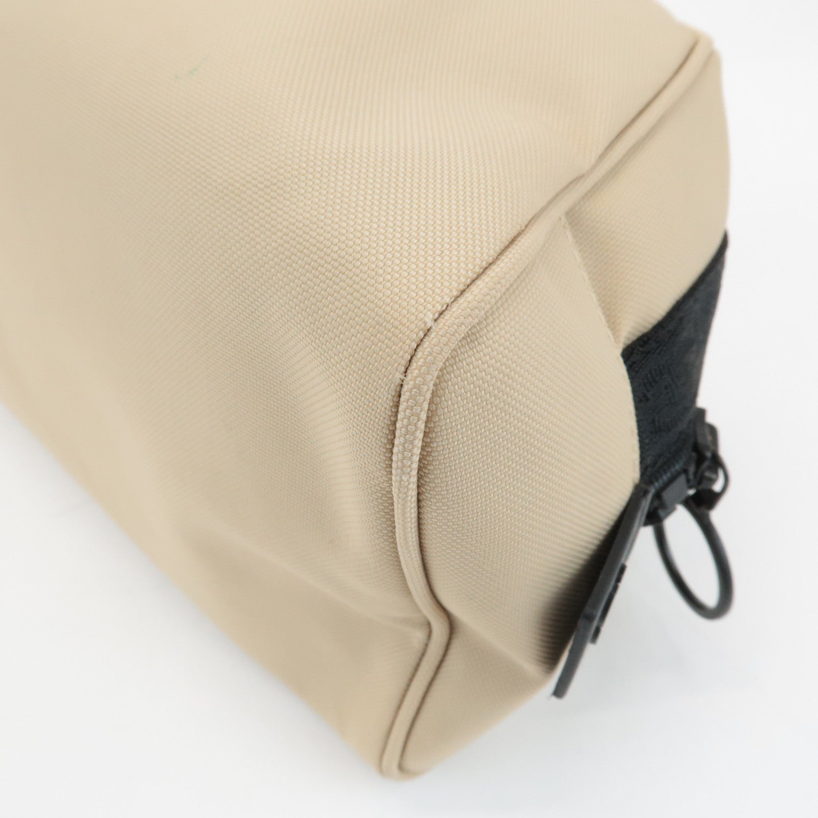 CHANEL Sports Line Nylon Leather Pouch Beige Black