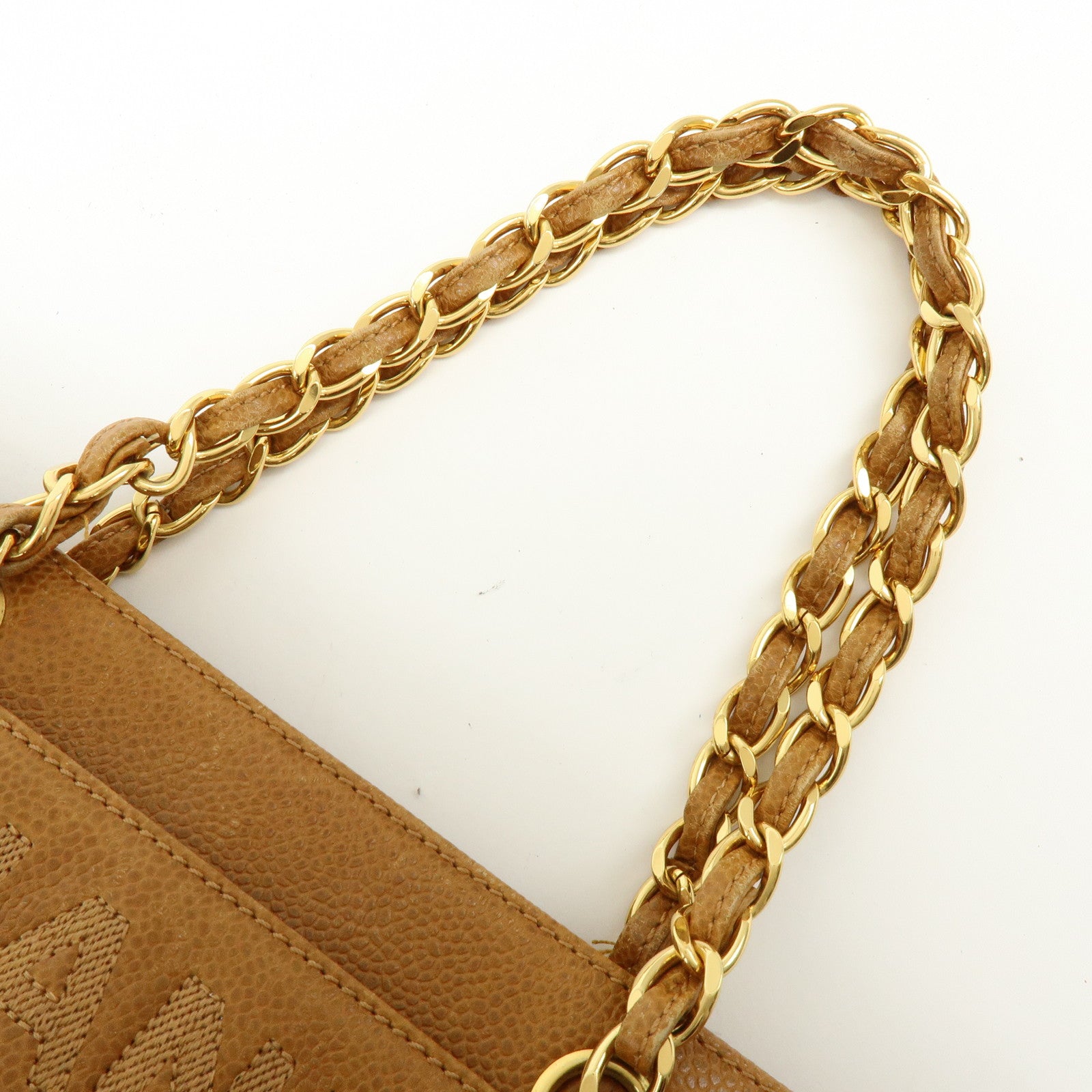 CHANEL Caviarskin Tote Bag Hand Bag Brown A08913