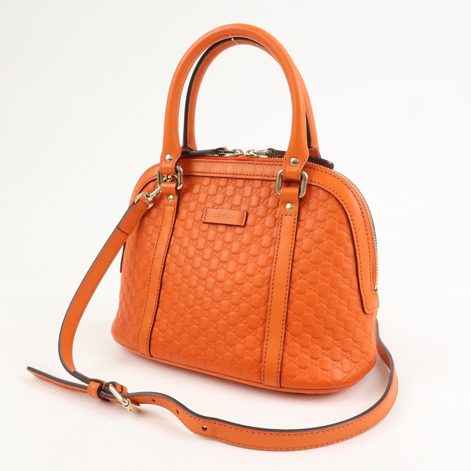 GUCCI Micro Guccissima 2Way Hand Bag Shoulder Bag Orange 449654