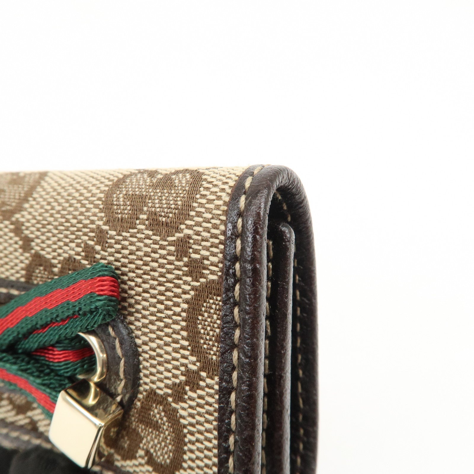 GUCCI Princy Sherry GG Canvas Leather 6 Rings Key Case Brown 162770