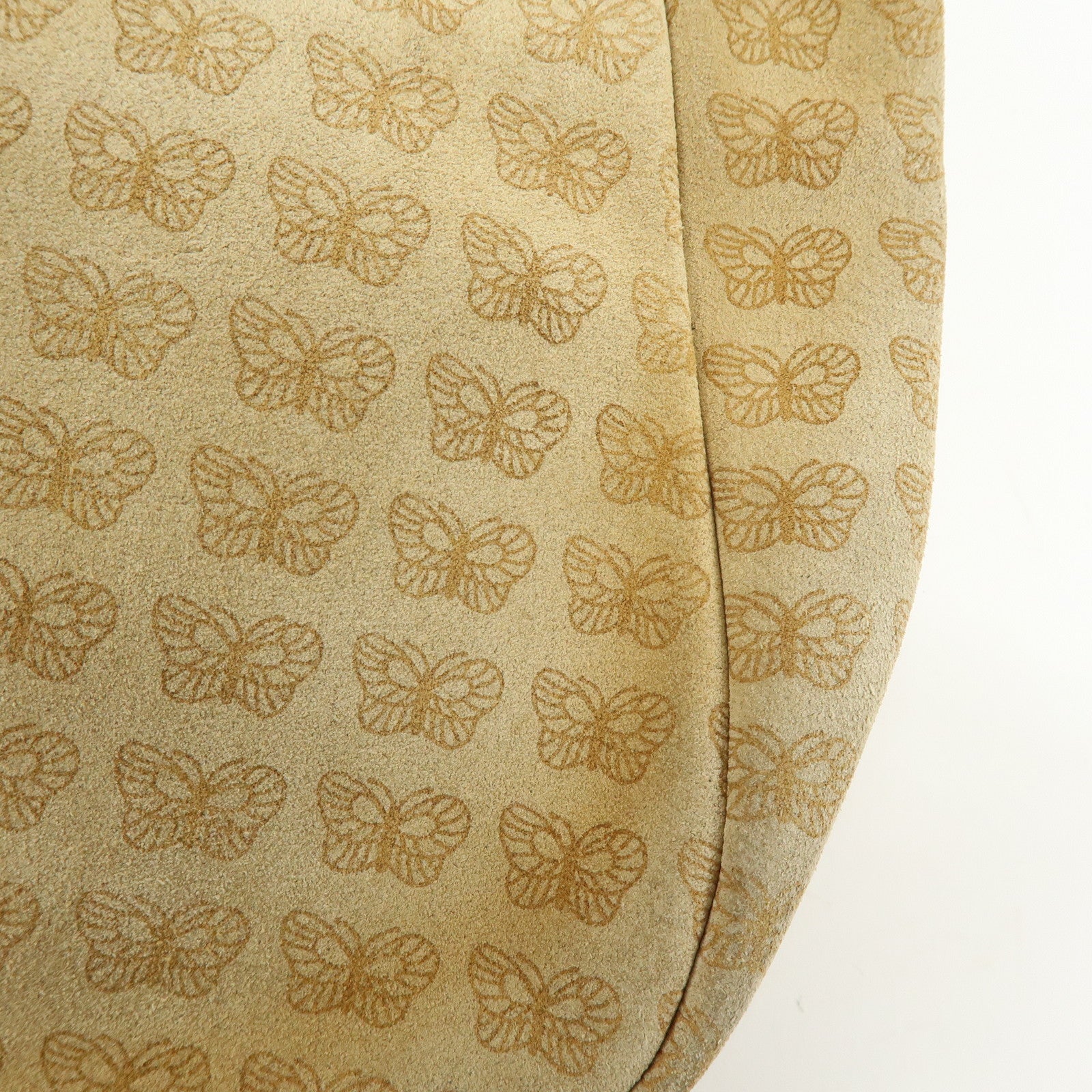 BOTTEGA VENETA Suede Butterfly Shoulder Bag Hand Bag Beige