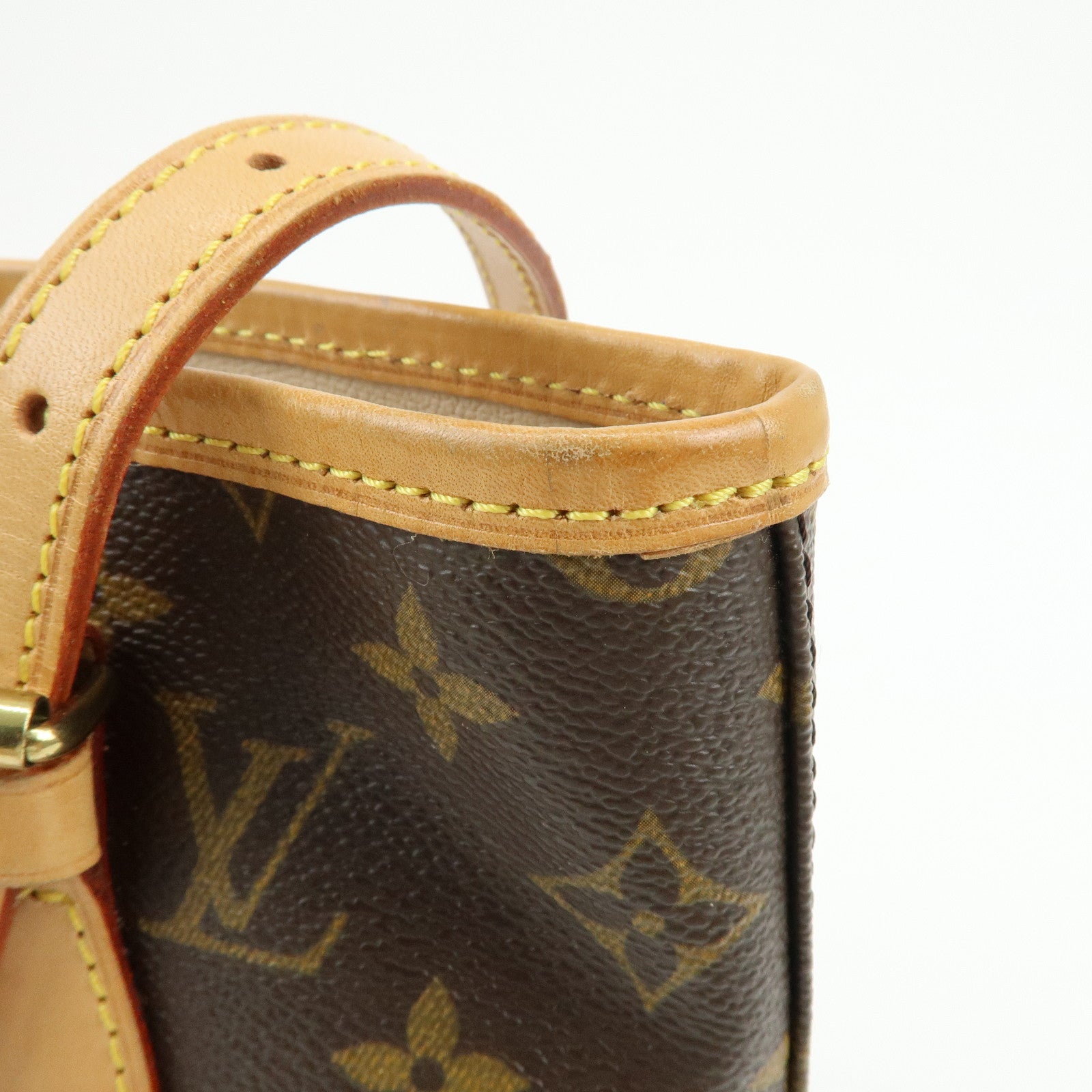 Louis Vuitton Monogram Canvas Bucket PM Hand Bag Brown M42238