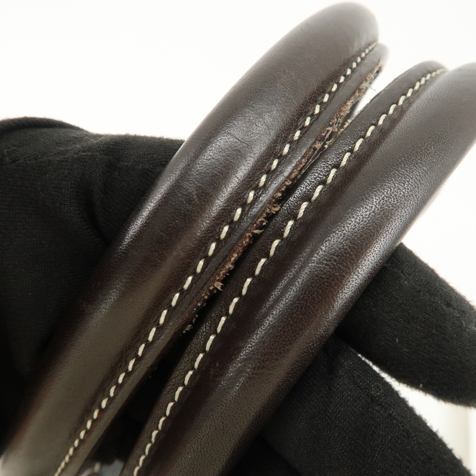 CELINE Boogie Bag Leather Large Tote Bag Hand Bag Dark Brown