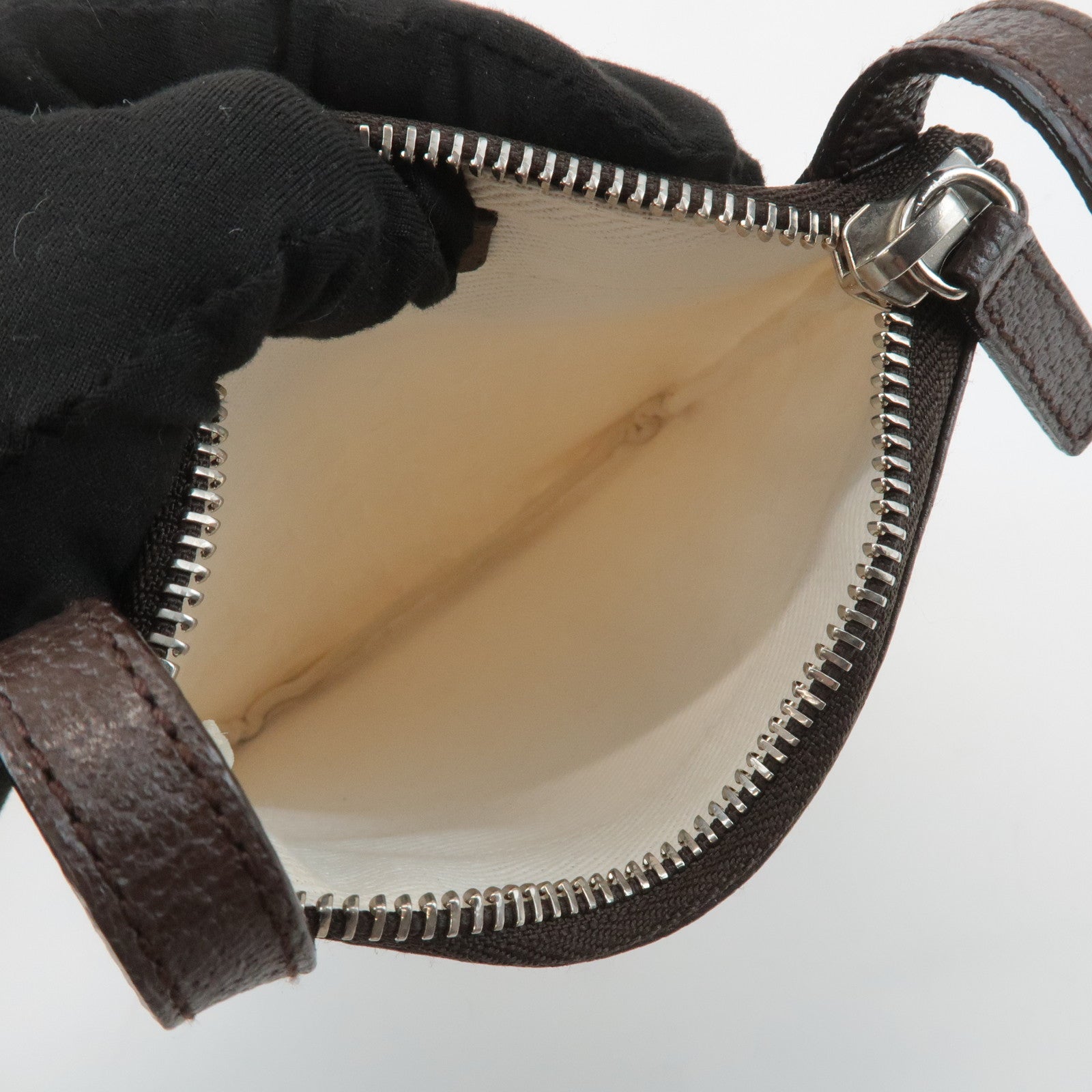 BVLGARI Logo Mania Canvas Leather Shoulder Bag Beige Brown Used