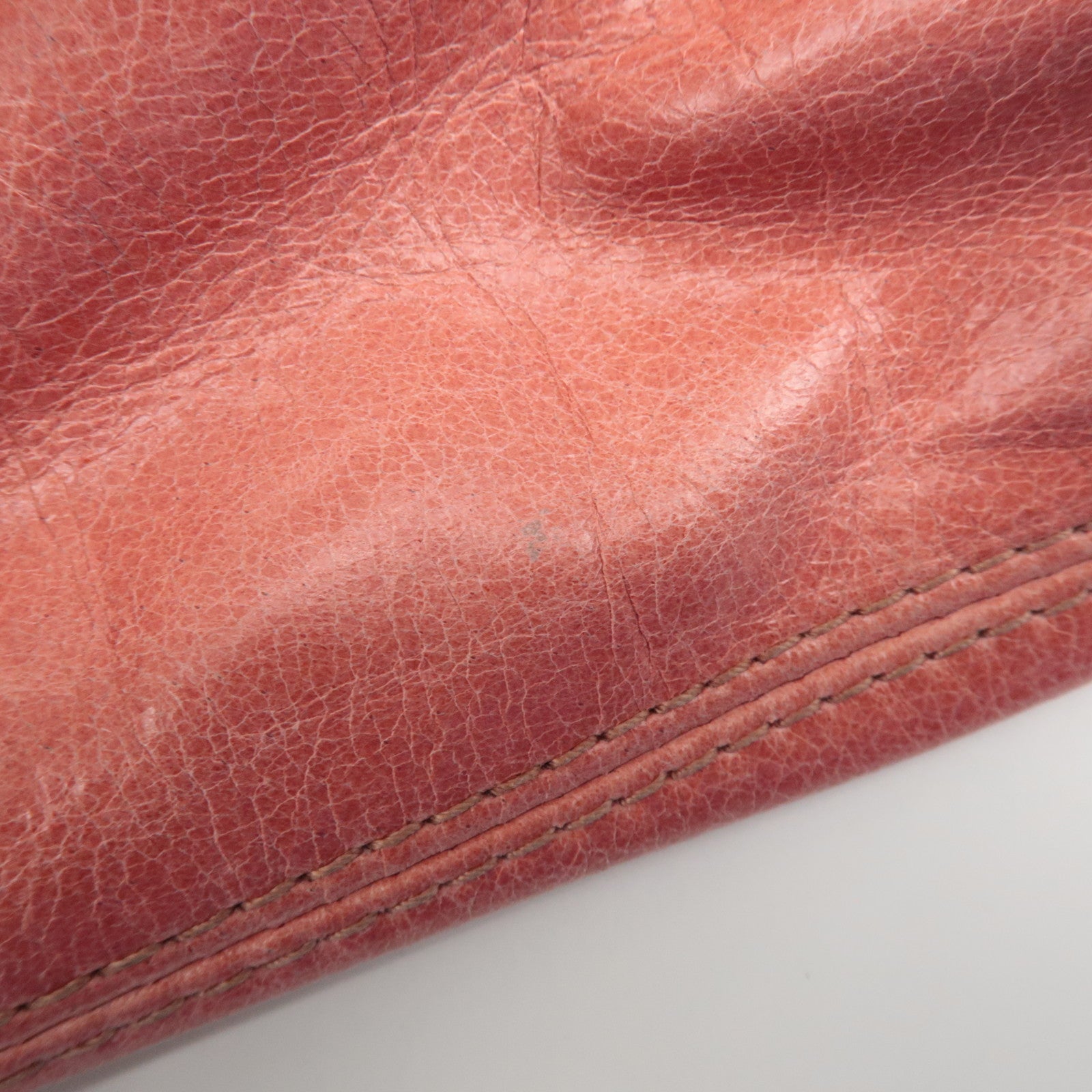 MIU MIU Leather Side Ribbon Mini Shoulder Hand Bag Pink 5N1557 Used