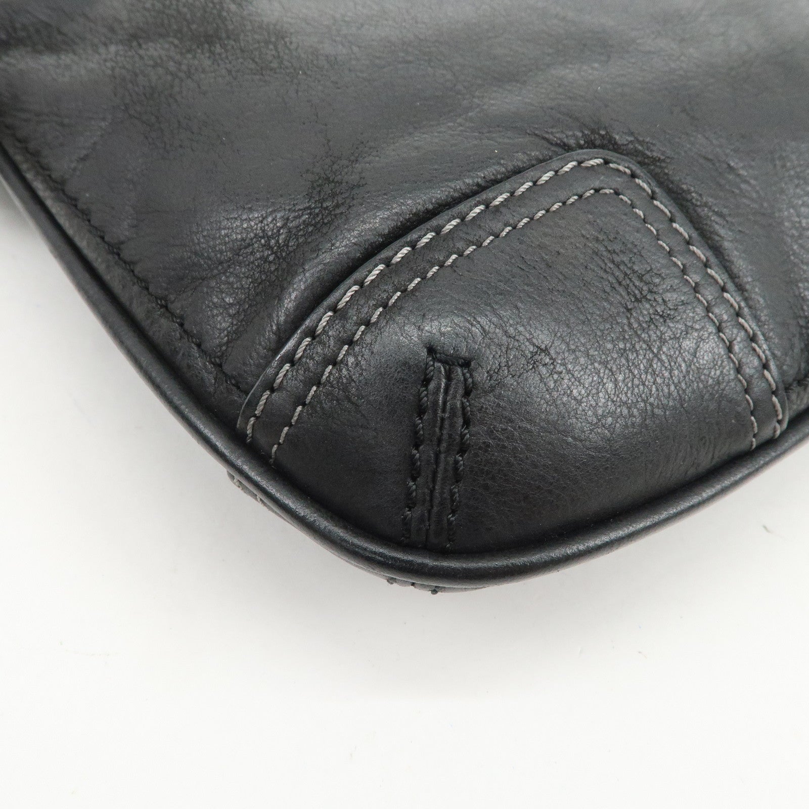 LOEWE Anagram Leather Canvas Shoulder Bag Crossbody Black