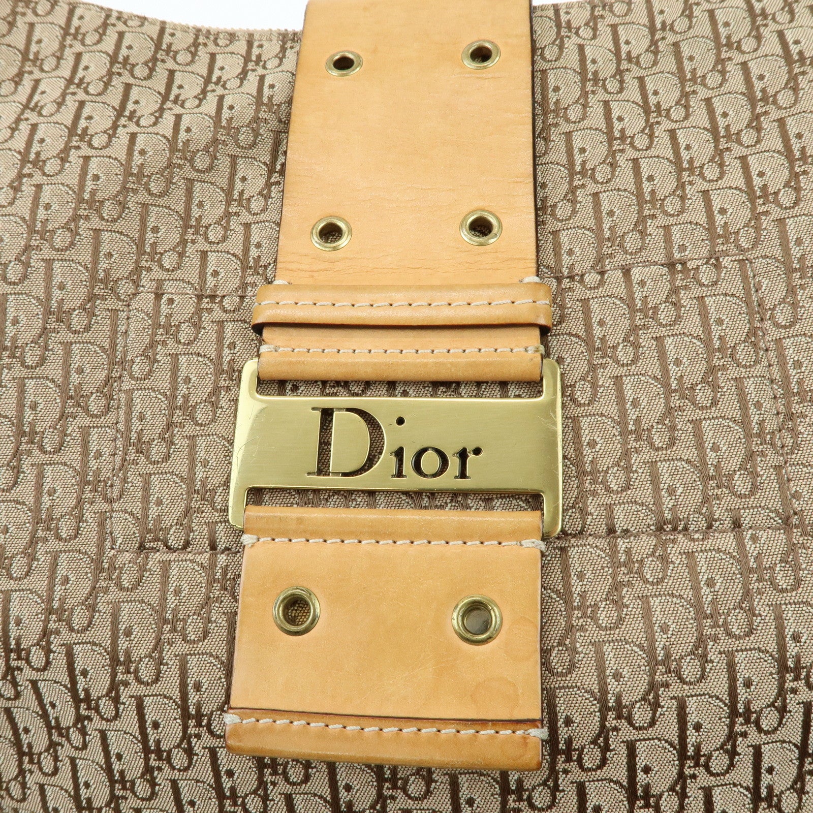 Christian Dior Street Chic Trotter Canvas Leather Shoulder Bag
