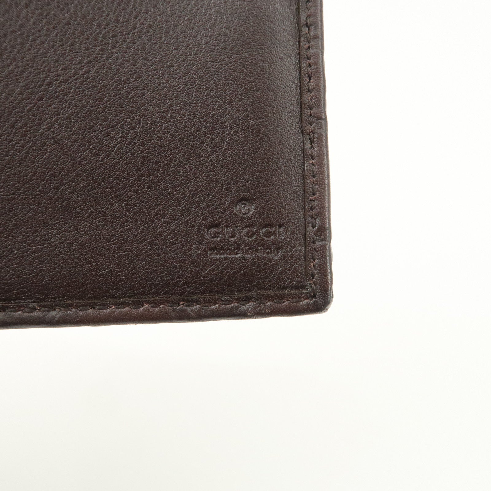 GUCCI Guccissima Leather Tri-Fold Compact Wallet Brown 256935