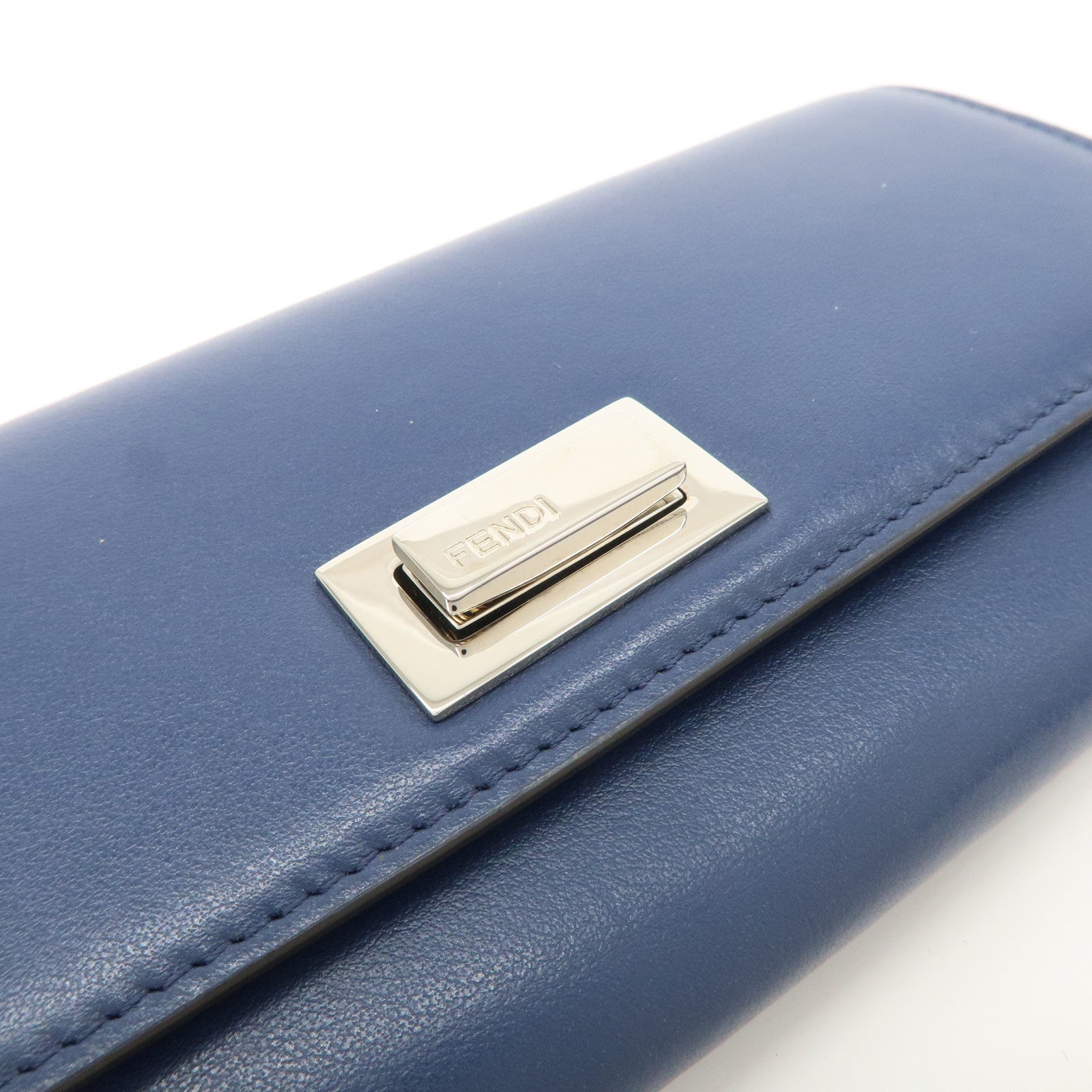 FENDI Peekaboo Leather Bi-fold Continental Wallet Long Wallet 8M0377 Used