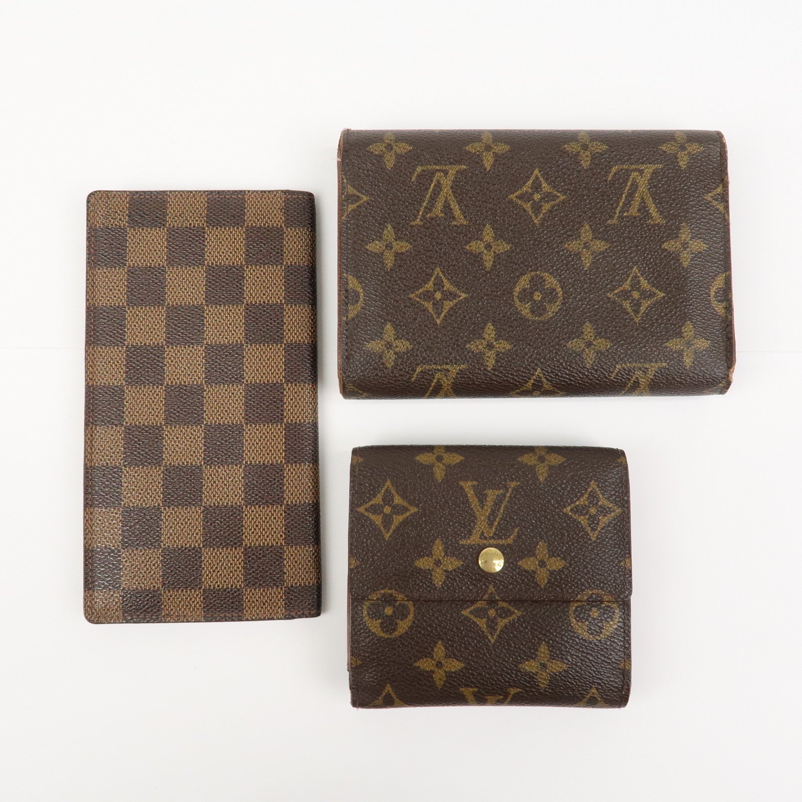 Louis Vuitton Monogram Damier Set of 3 Wallets M61652 M61202 N61823