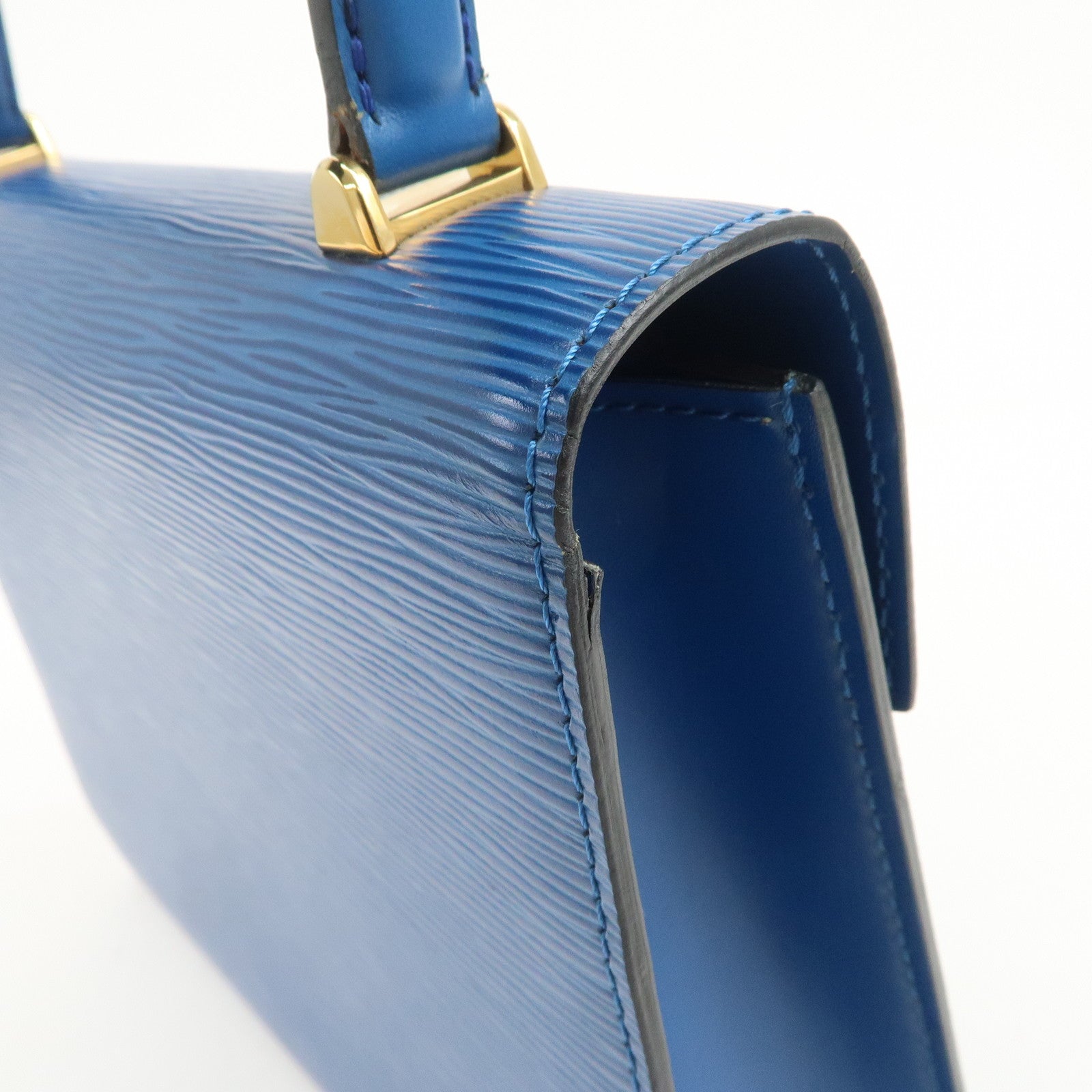 Louis Vuitton Epi Leather Malesherbes Hand Bag Toledo Blue M52375