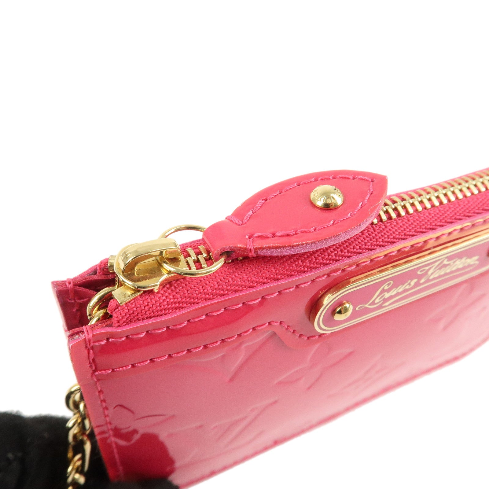 Louis Vuitton Monogram Vernis Leather Pochette Cles NM Rose Pop M93637 Used