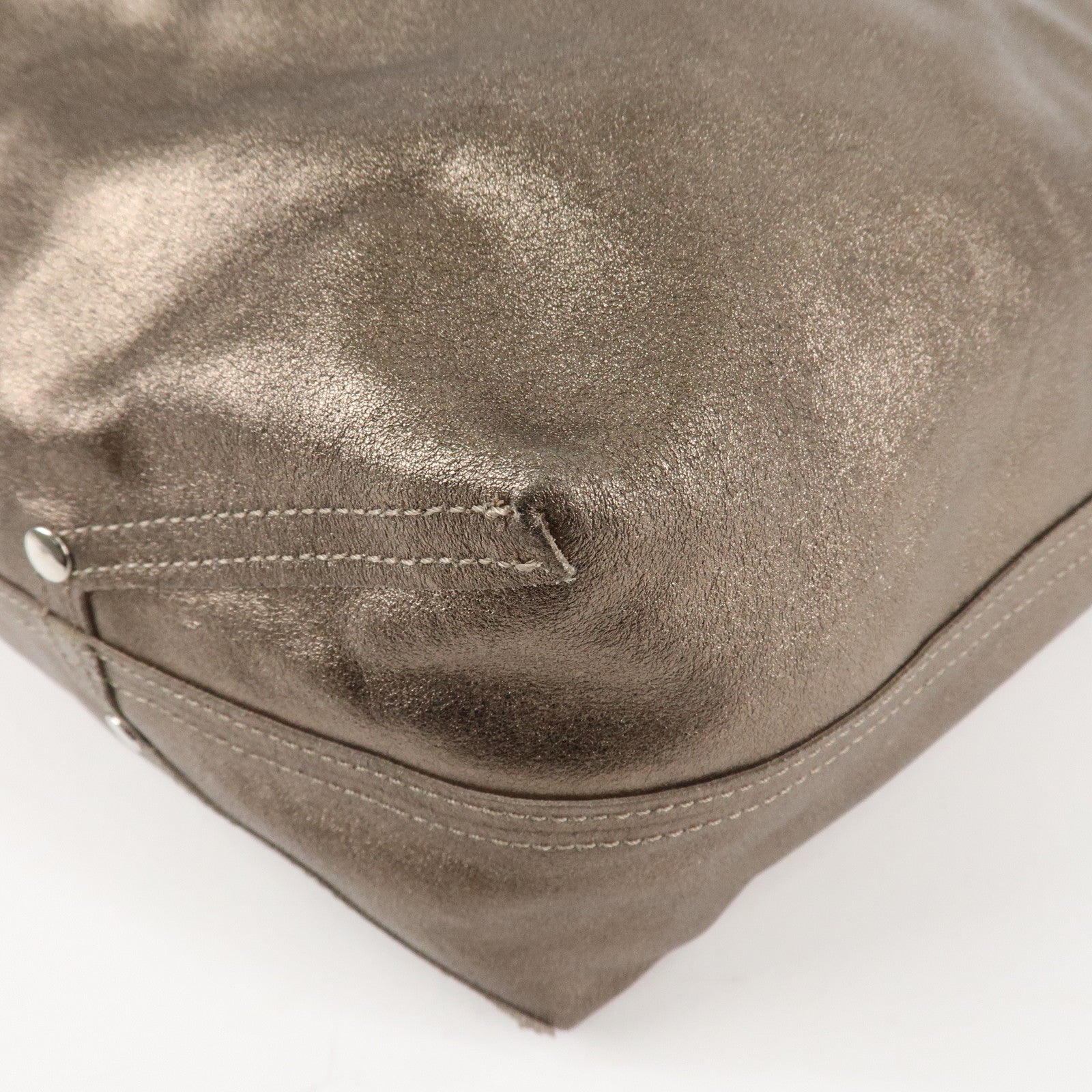 Tiffany&Co. Leather Reversible Tote Bag Gold Used