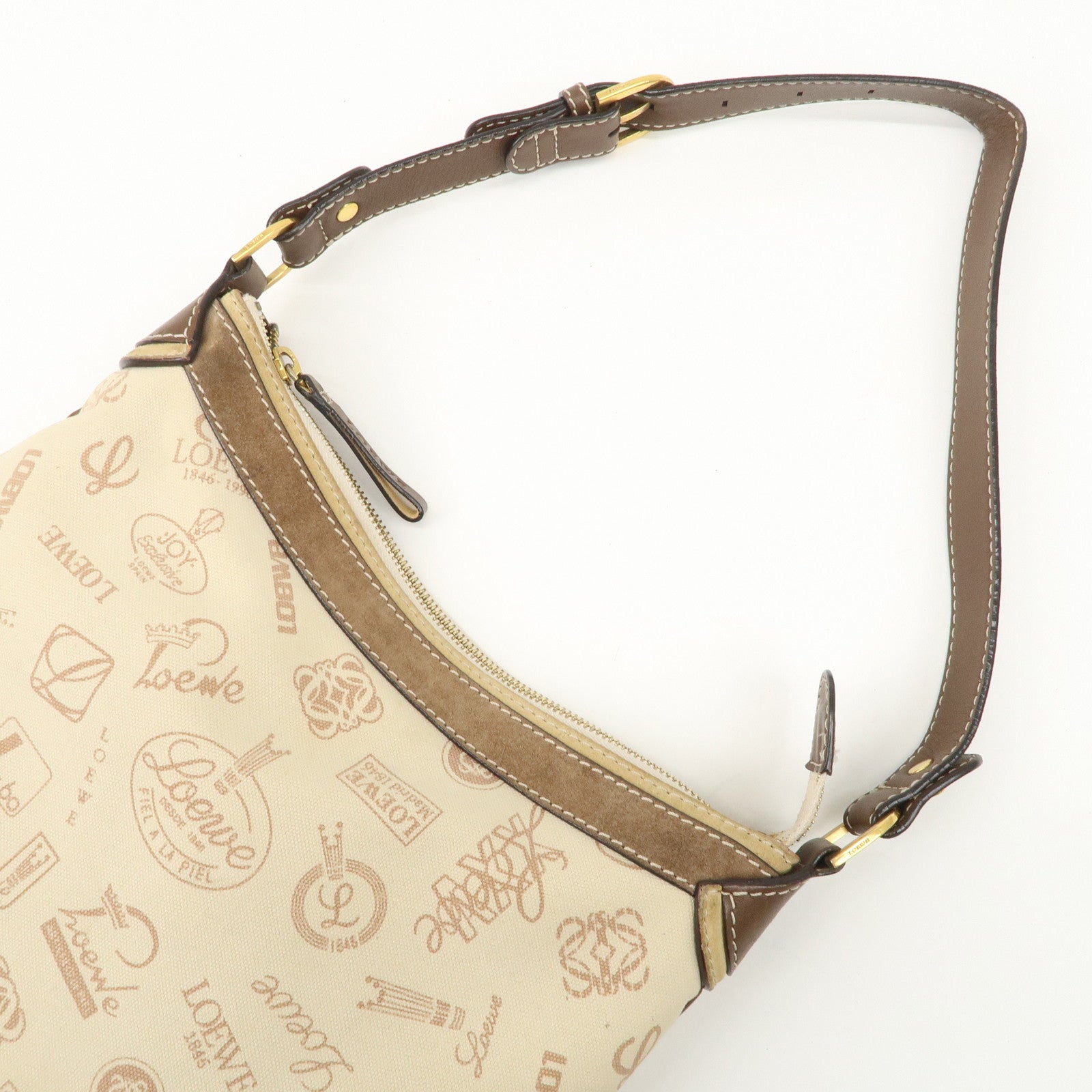 LOEWE Anagram Canvas Suede Leather Shoulder Bag 160th Anniverssary