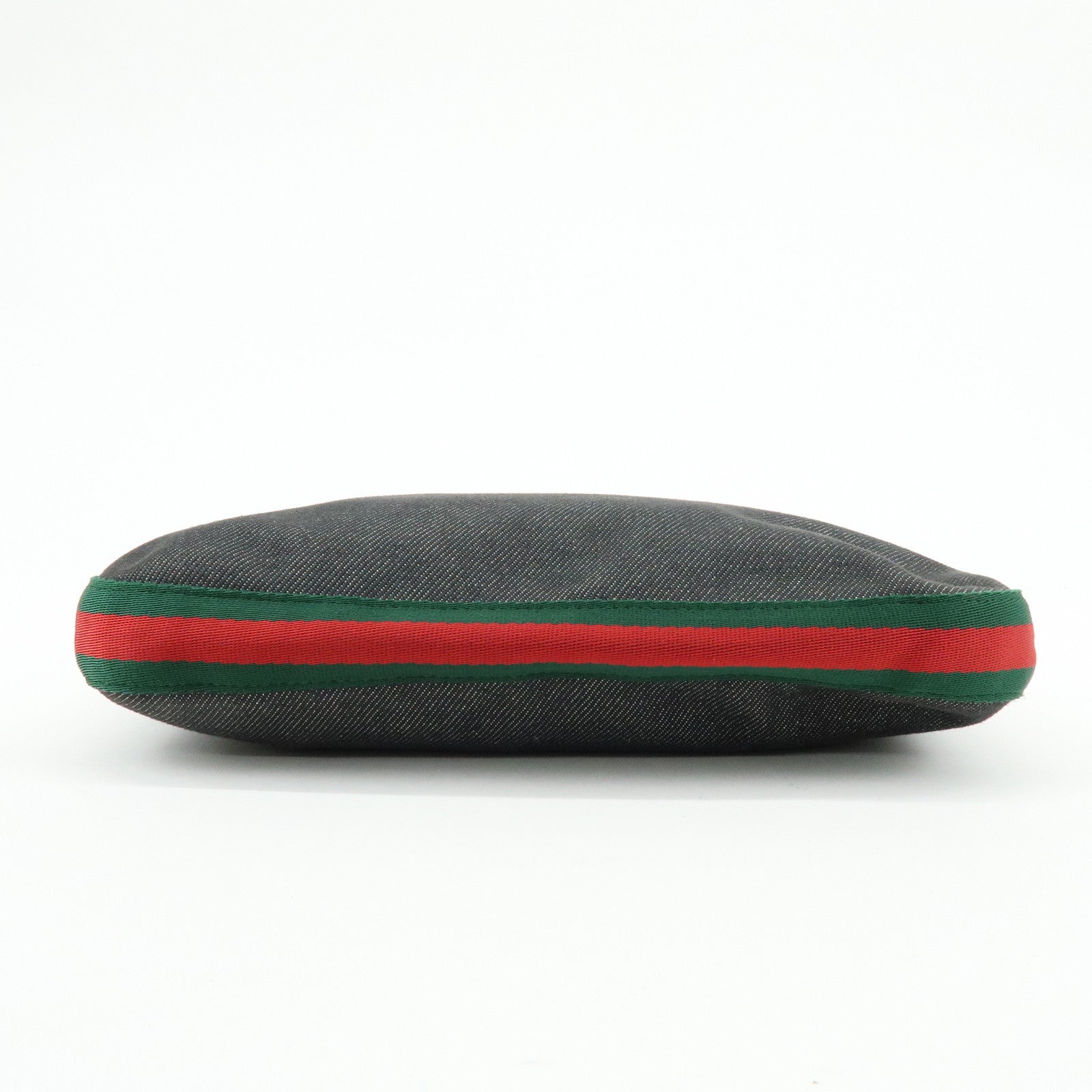 GUCCI Sherry Denim Leather Shoulder Bag Hand Bag Navy 01233