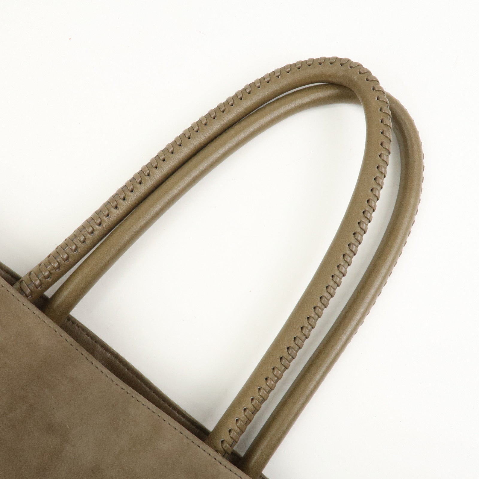 BVLGARI Collezione Leather Tote Bag Hand Bag Brown EK.C10.31337