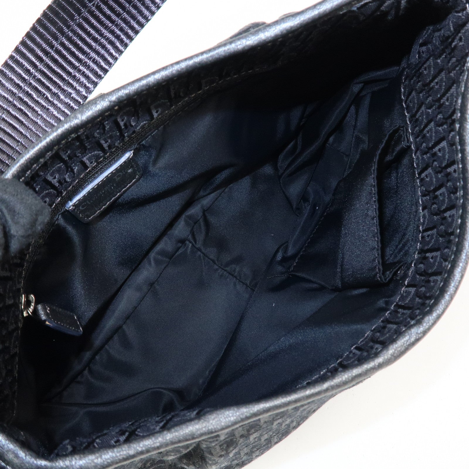 Christian Dior Trotter Canvas Leather Shoulder Bag Hand Bag Black