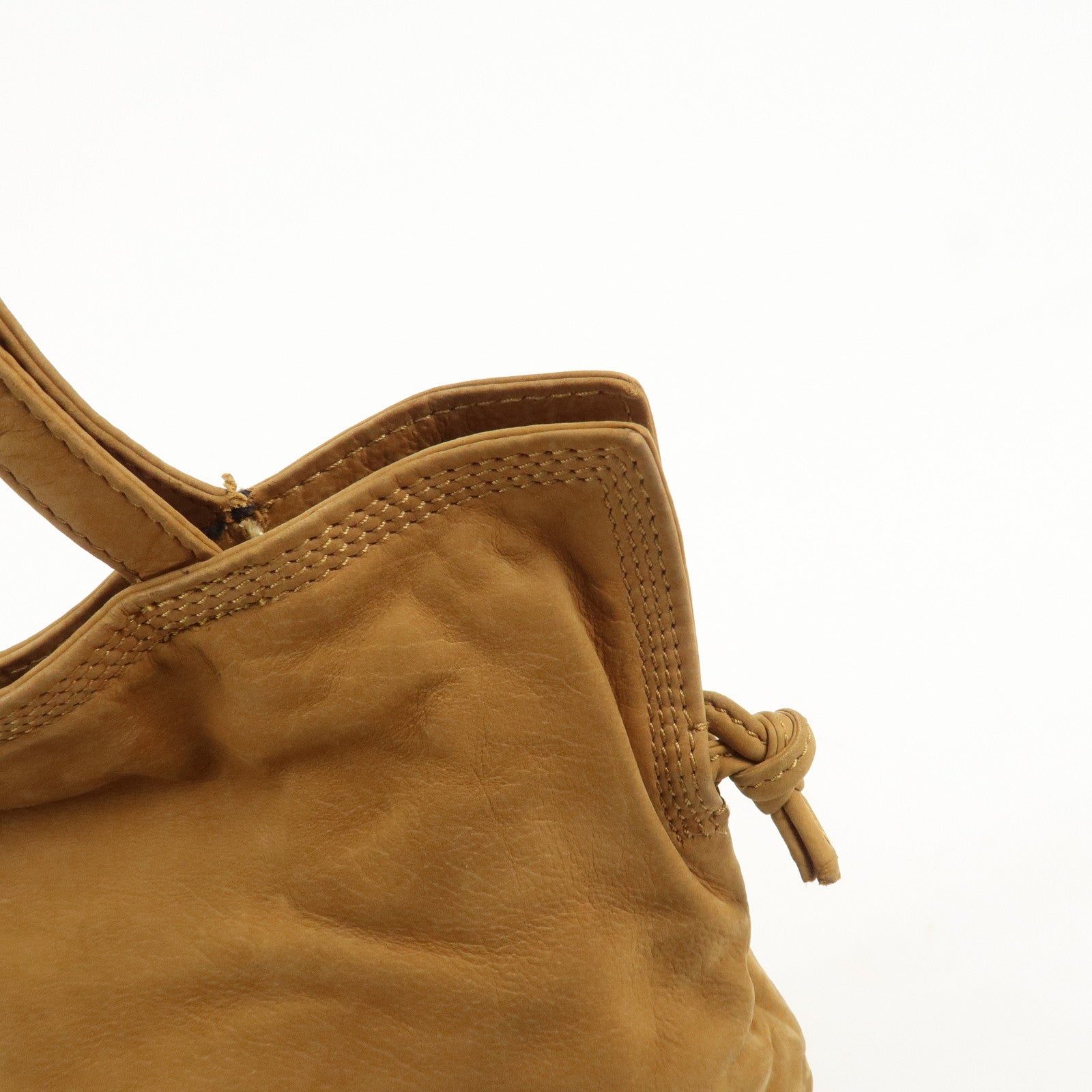 LOEWE Anagram Suede Drawstring Hand Bag Brown
