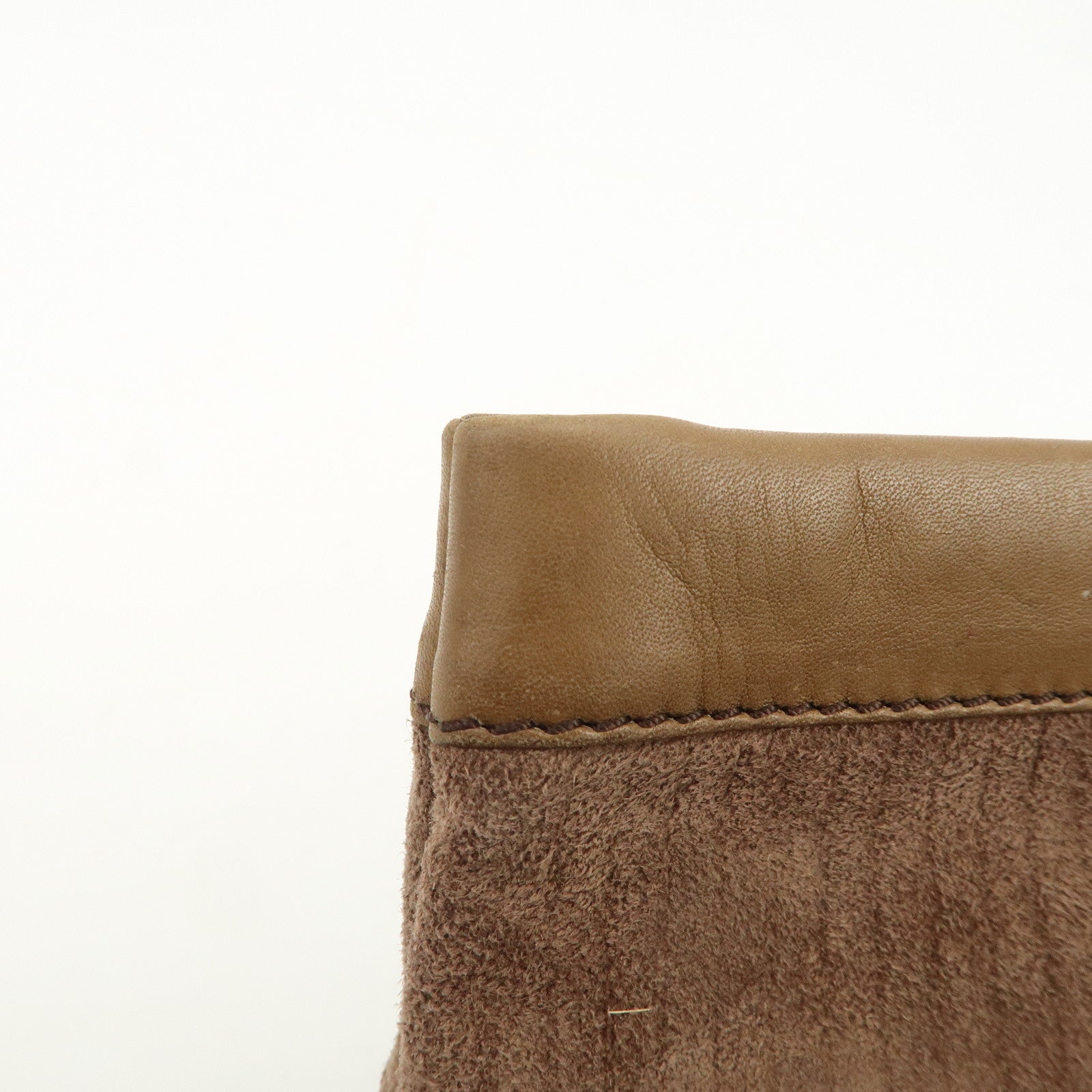 LOEWE Anagram Logo Suede Leather Clutch Bag Pouch Brown