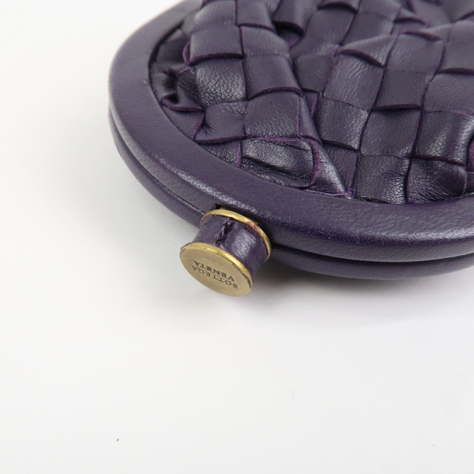 BOTTEGA VENETA Intrecciato Leather Coin Case Purple 203783