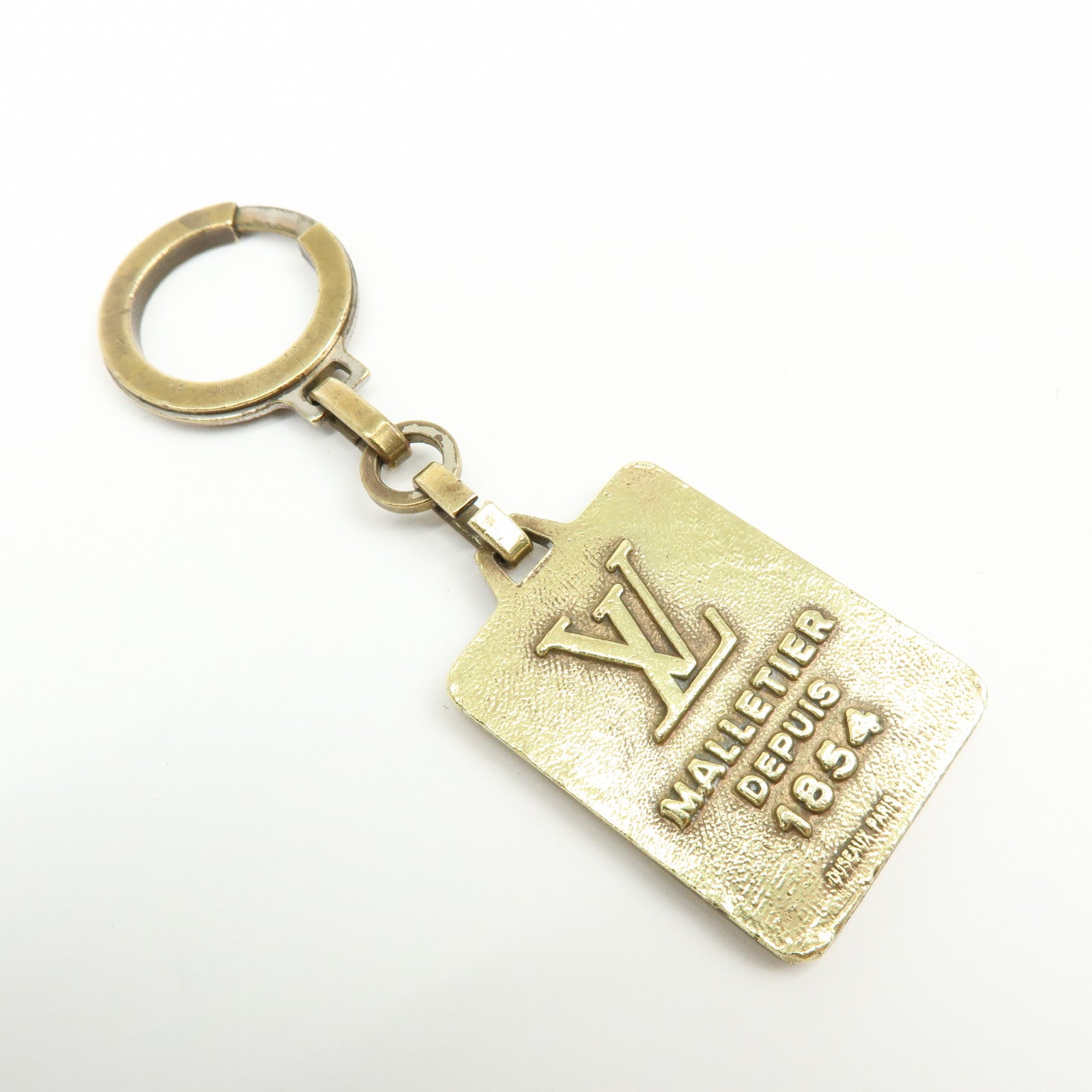 Louis Vuitton Logo Set of 2 Metal Bag Charm Key Charm Gold