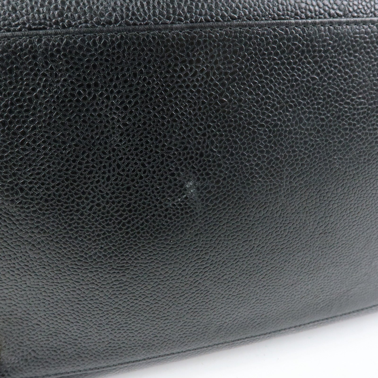 CHANEL Large COCO Mark Cavairskin Shoulder Bag Black