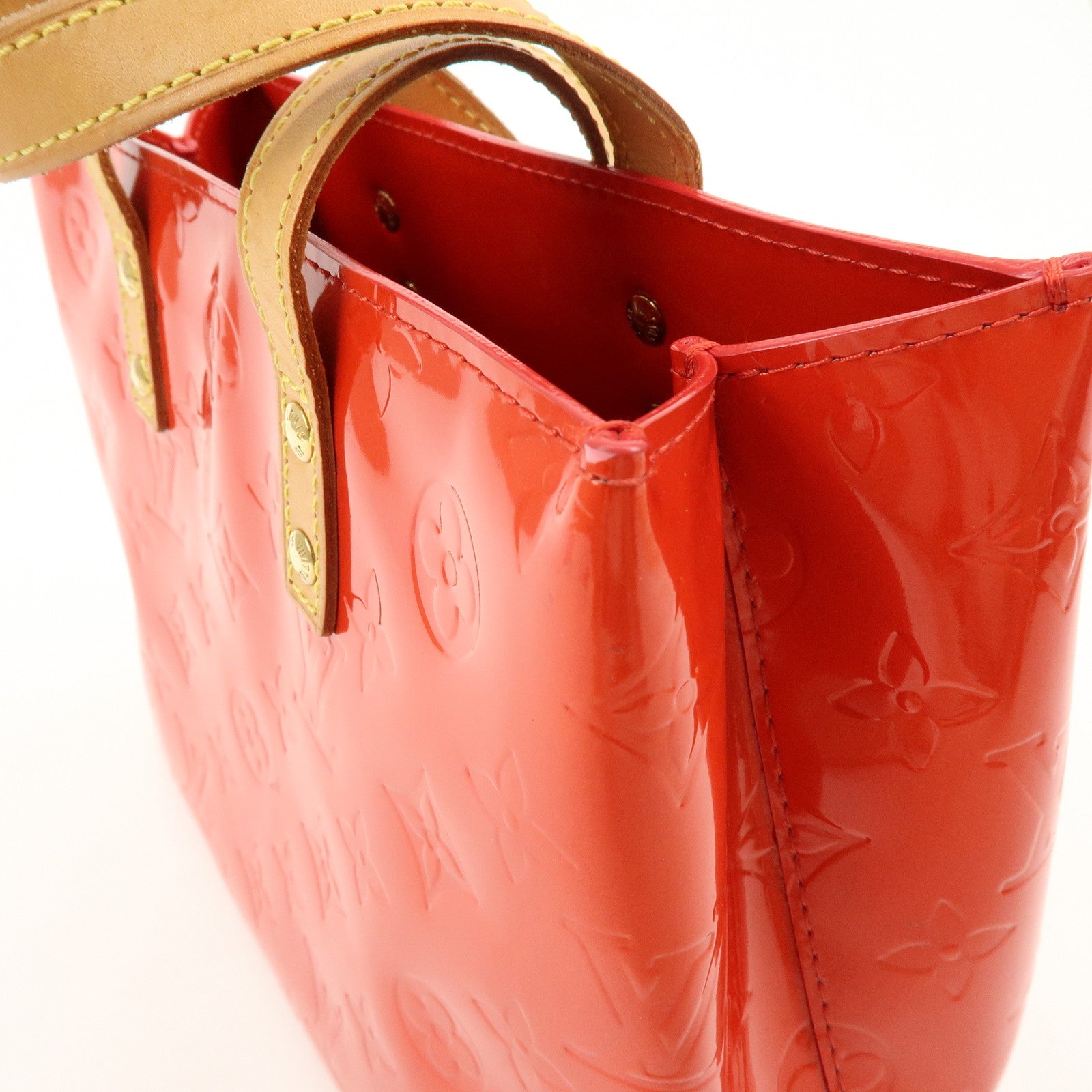 Louis Vuitton Monogram Vernis Lead PM Hand Bag Rouge M91088