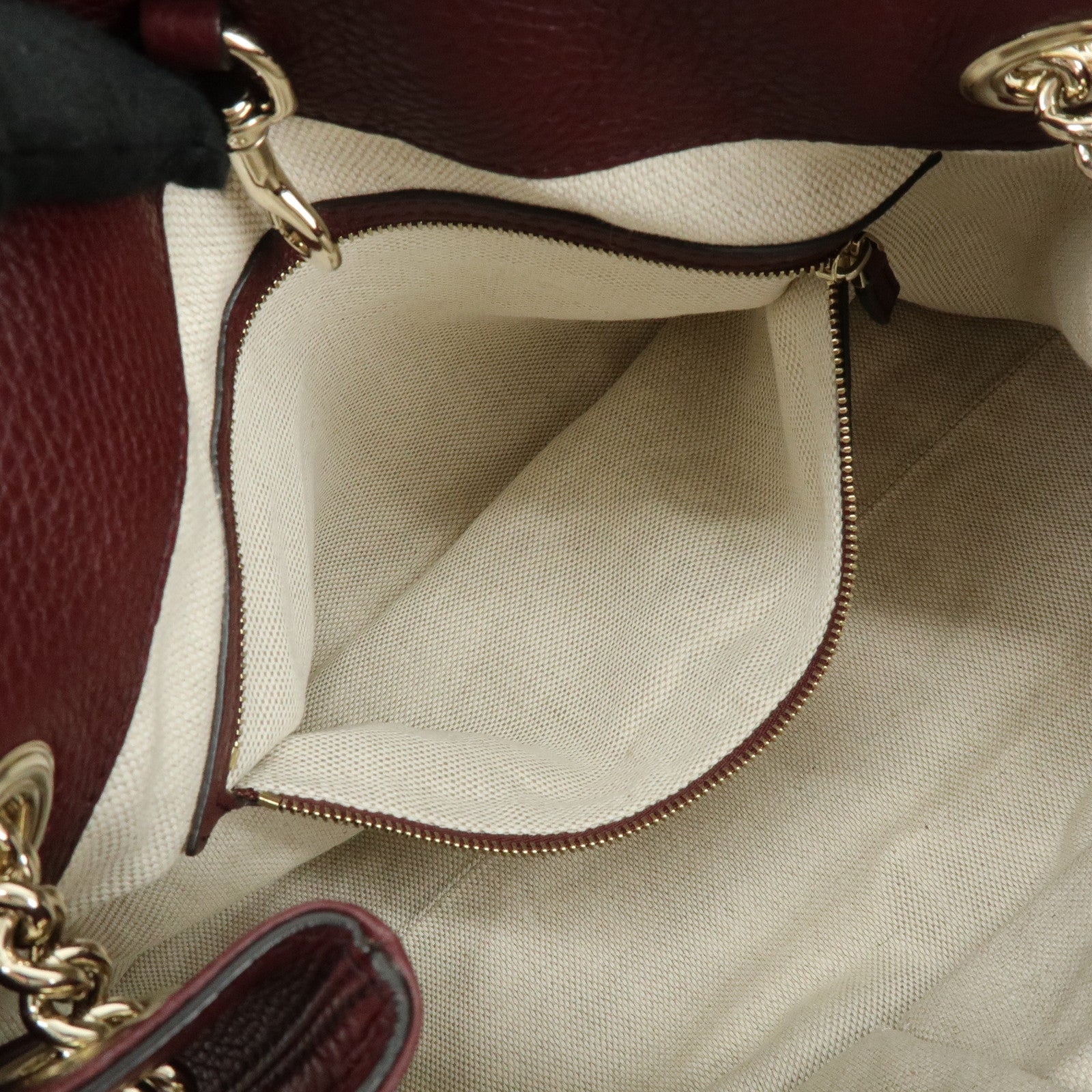 GUCCI SOHO Leather Chain Shoulder Bag Hand Bag Wine Red 308982