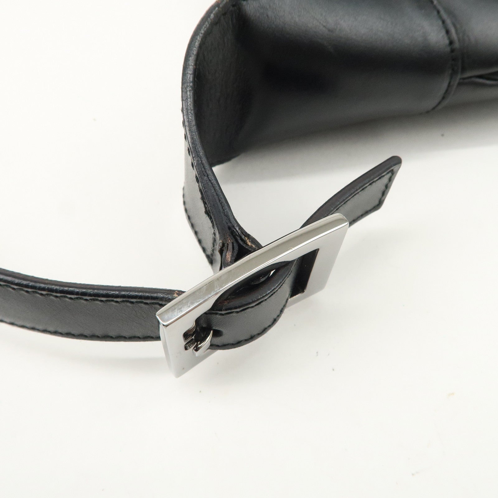 GUCCI Jackie Leather Shoulder Bag Hand Bag Black Silver Hardware 001.3346 Used