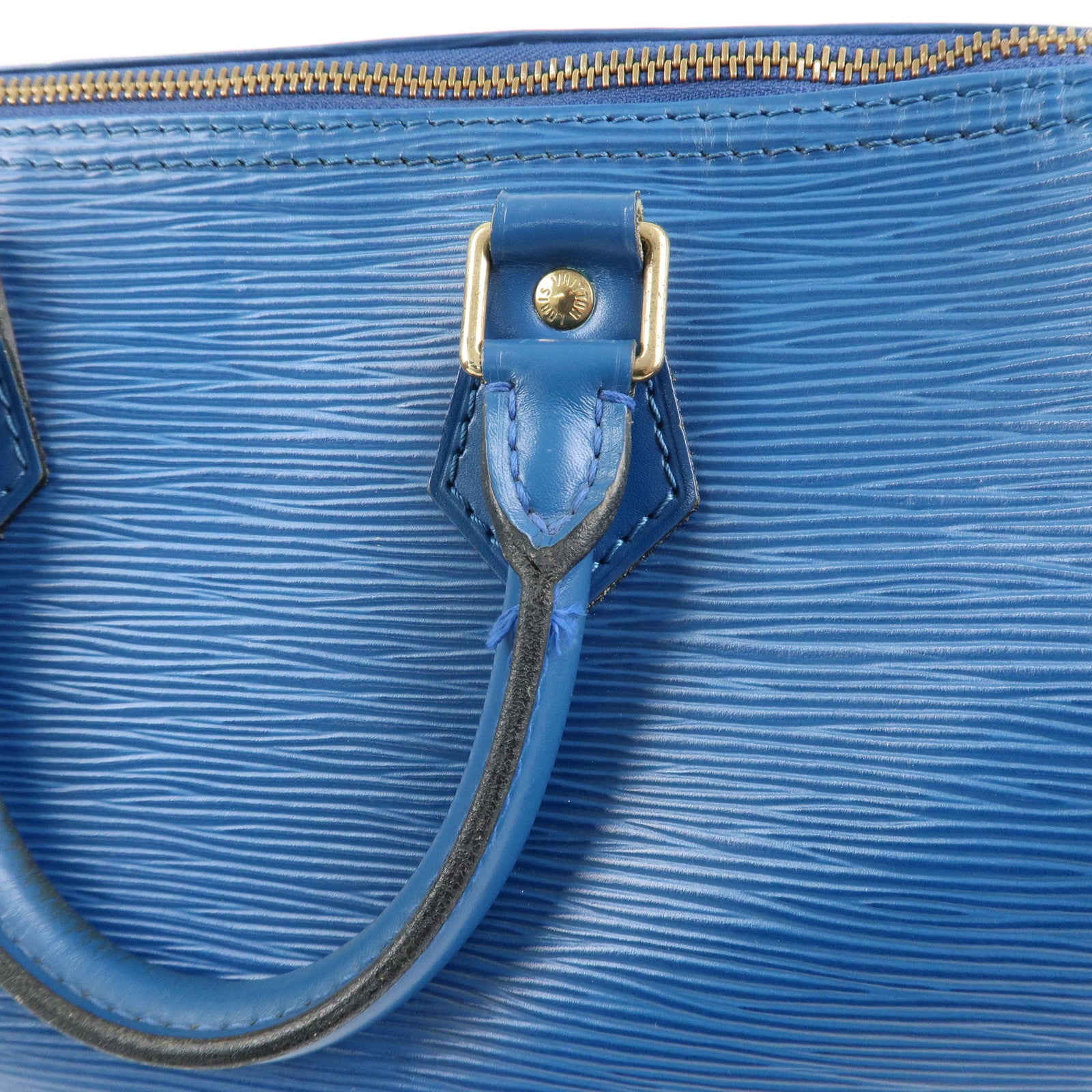 Louis Vuitton Epi Speedy 25 Hand Bag Boston Bag Blue M43015 Used