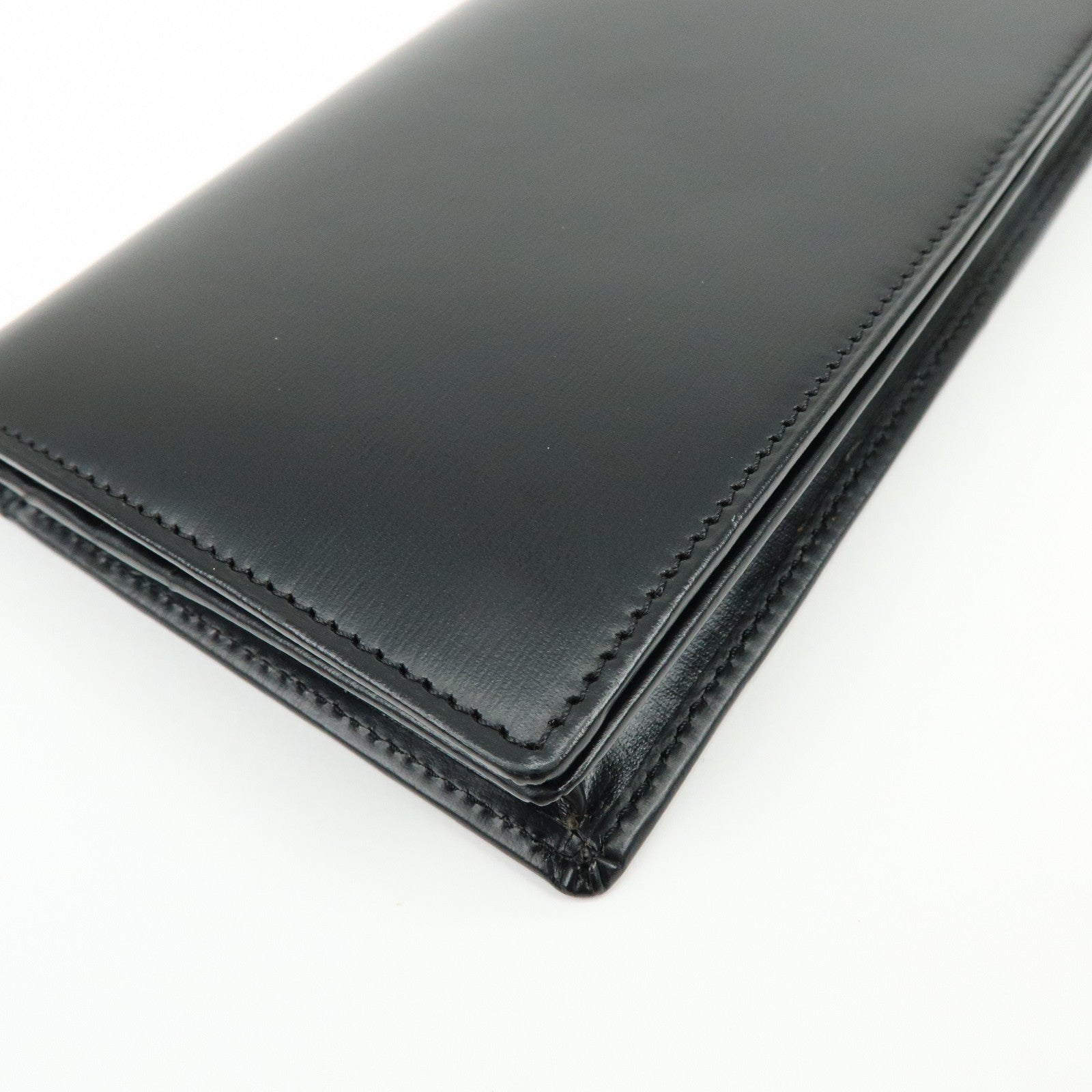 Cartier Pasha Leather Bi-fold Long Wallet Continental Wallet Black