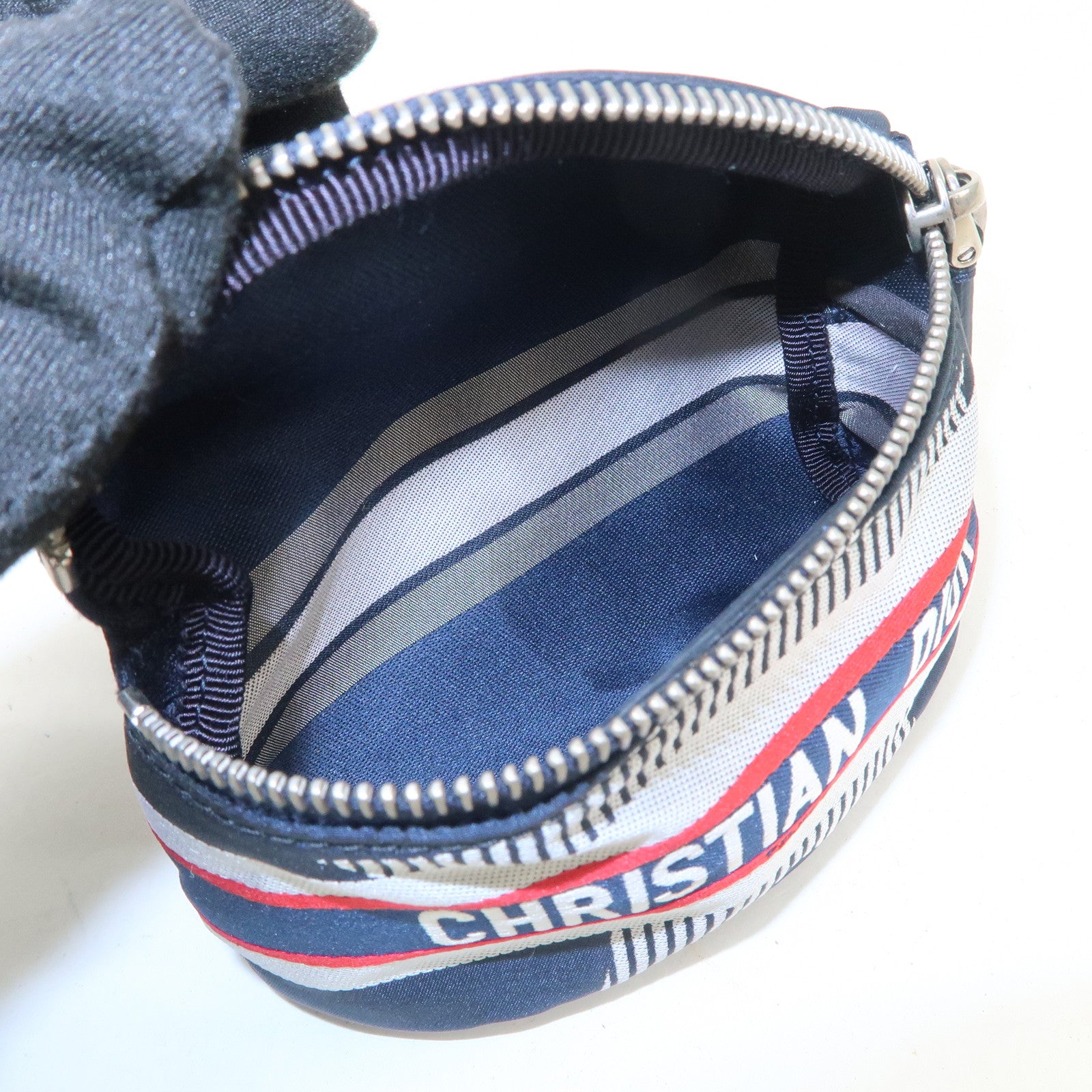 Christian Dior Alps Star Nylon Mini Pouch Navy Silver Red