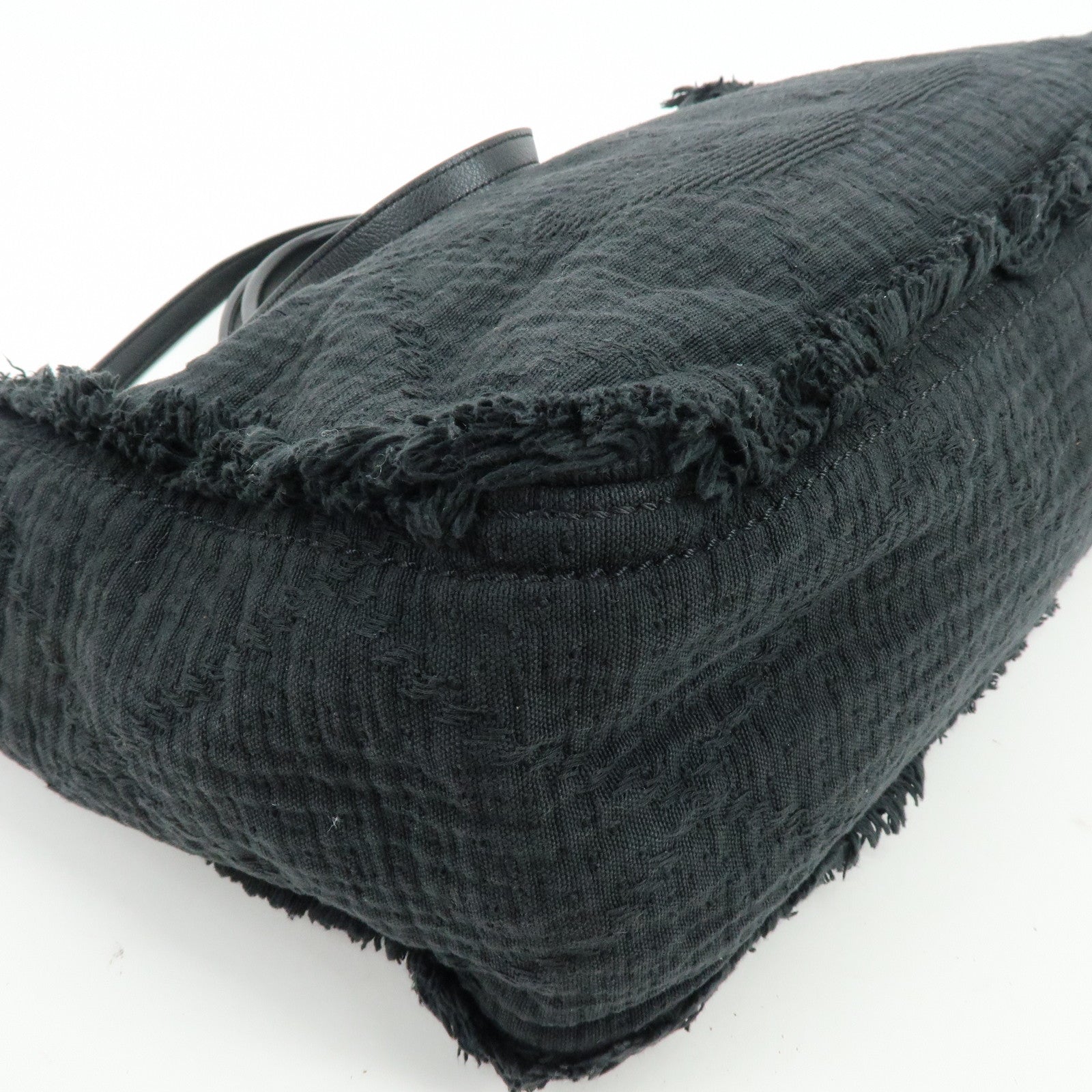 CHANEL COCO Mark Canvas Leather Chain Shoulder Bag Tote Bag A57180