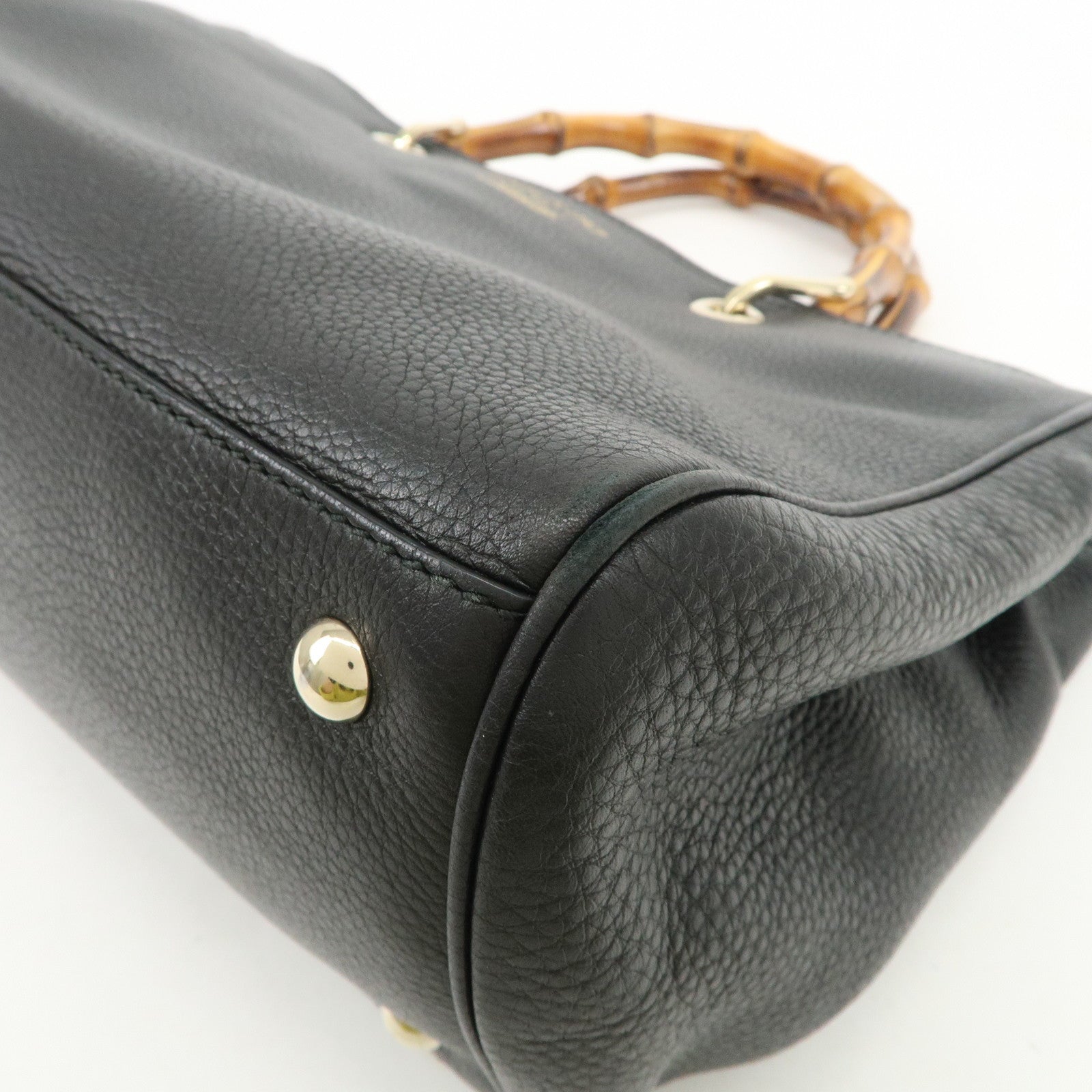 GUCCI Bamboo Shopper Medium 2Way Bag Shoulder Bag Black 323660