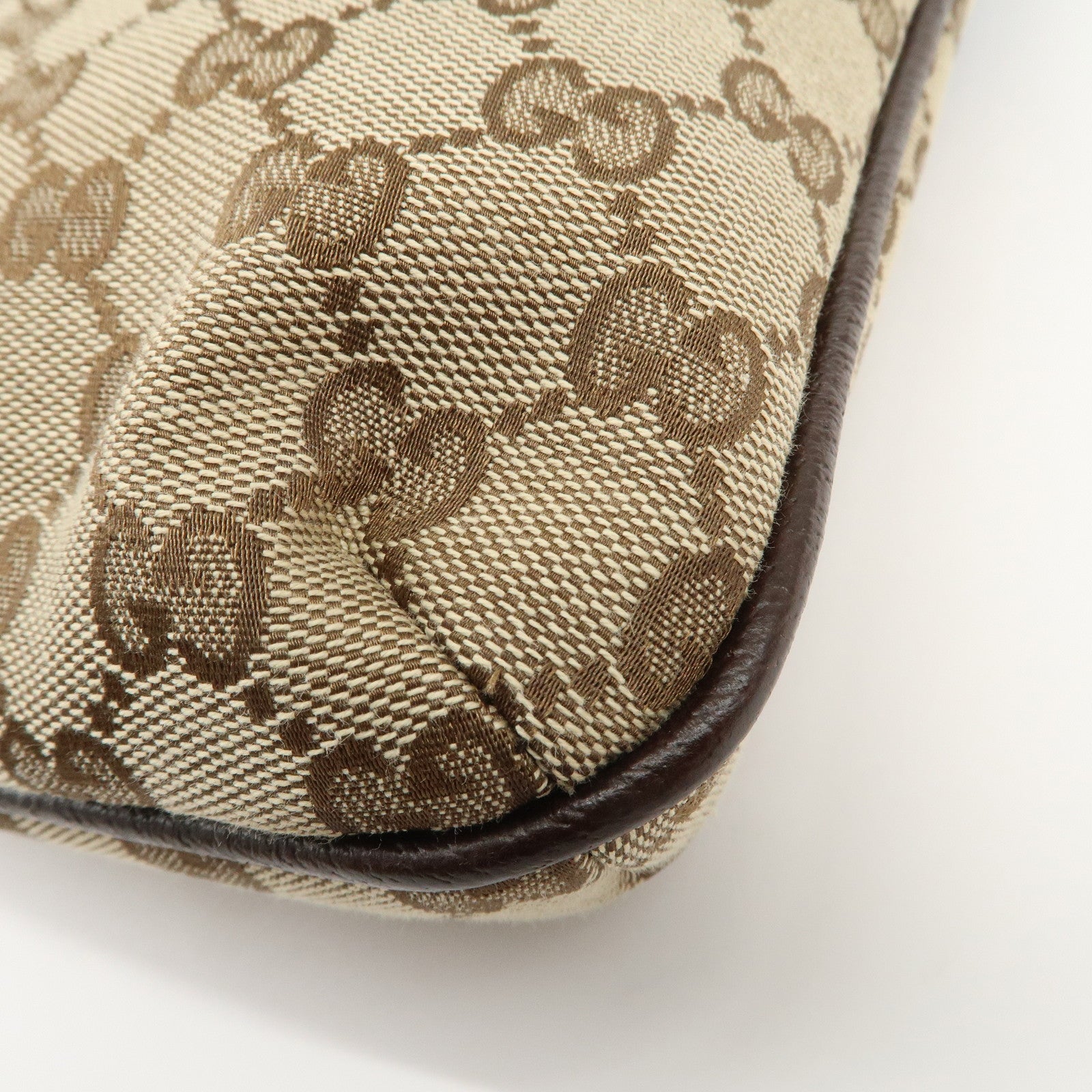 GUCCI GG Canvas Leather Shoulder Bag Crossbody Bag Beige 122793