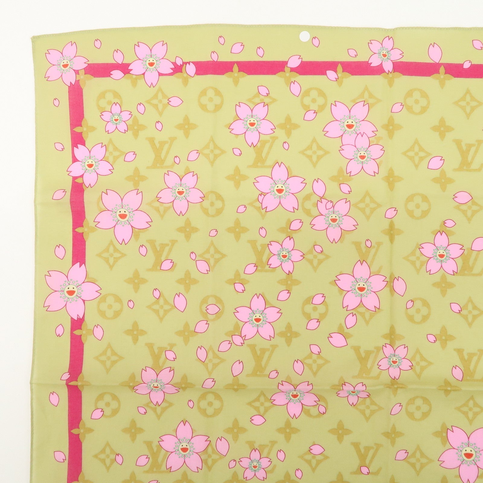 Louis Vuitton Monogram Cotton 100% Scarf Murakami M71921 Used