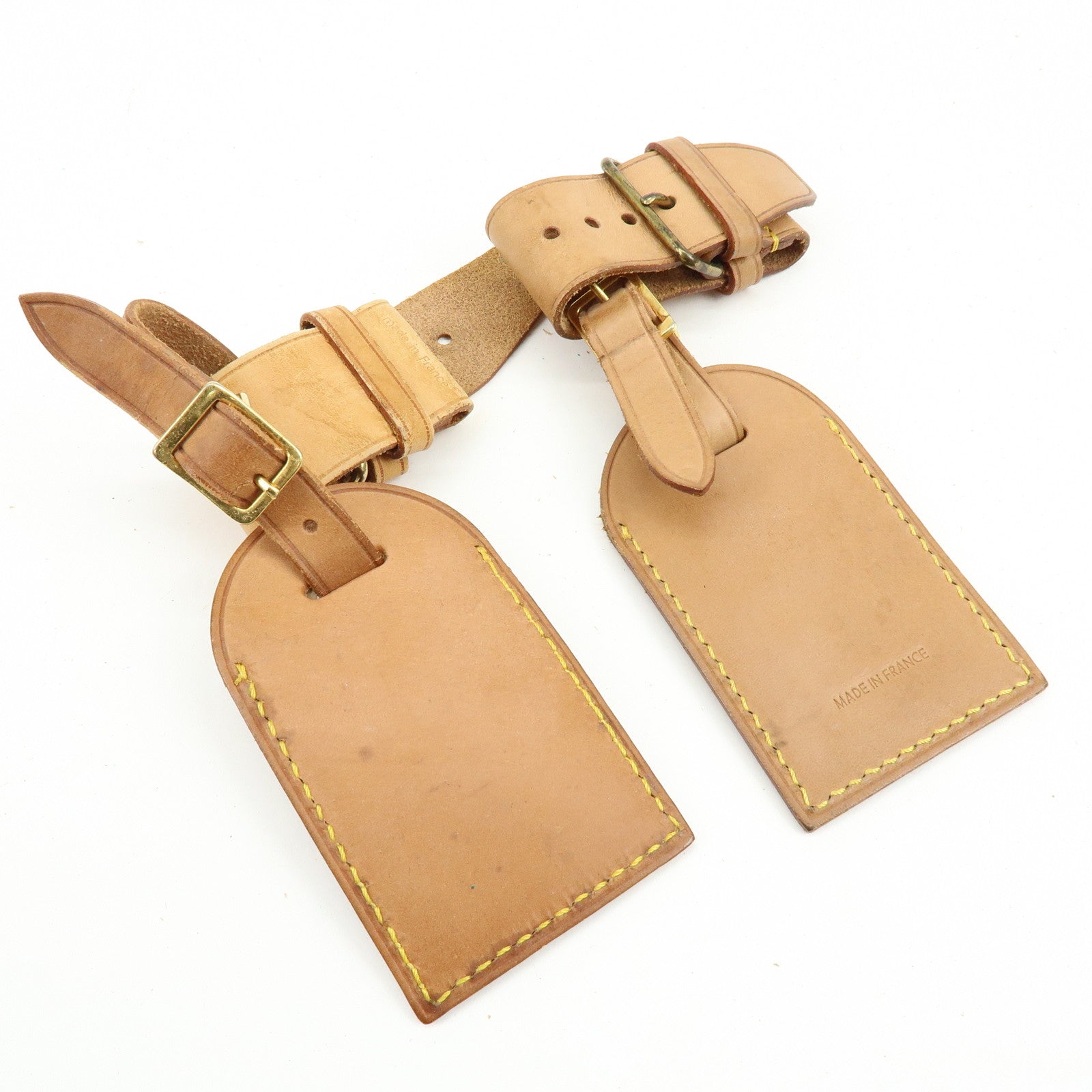 Louis Vuitton Set of 10 Leather Name Tag & Poignet Natural
