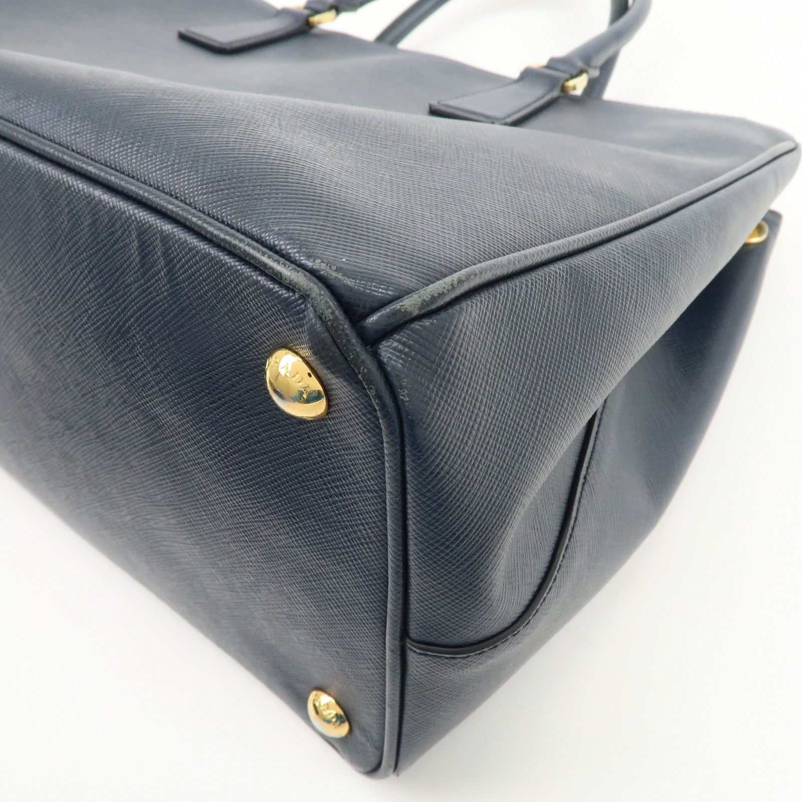 PRADA Galleria Saffiano Leather 2Way Bag Hand Bag Navy BN2274