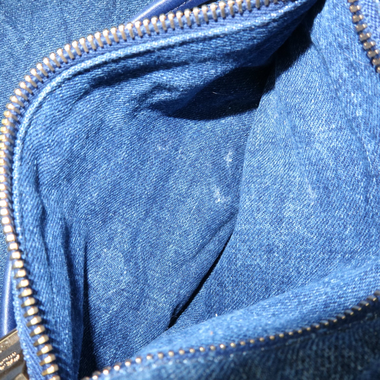 PRADA Logo Canapa Canvas Denim Tote Bag Hand Bag Blue B1877B