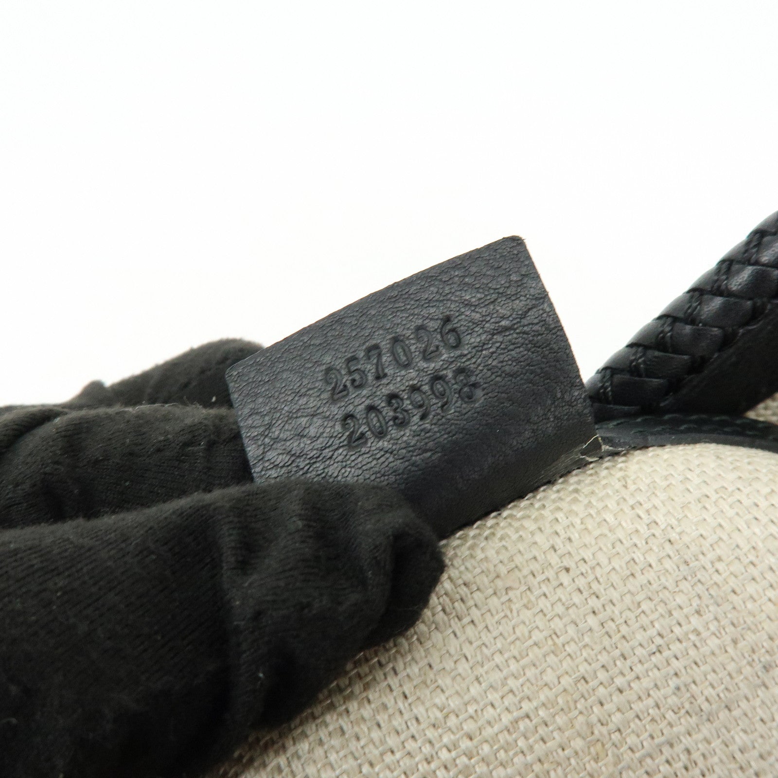 GUCCI Marrakech Leather Shoulder Bag Black 257026