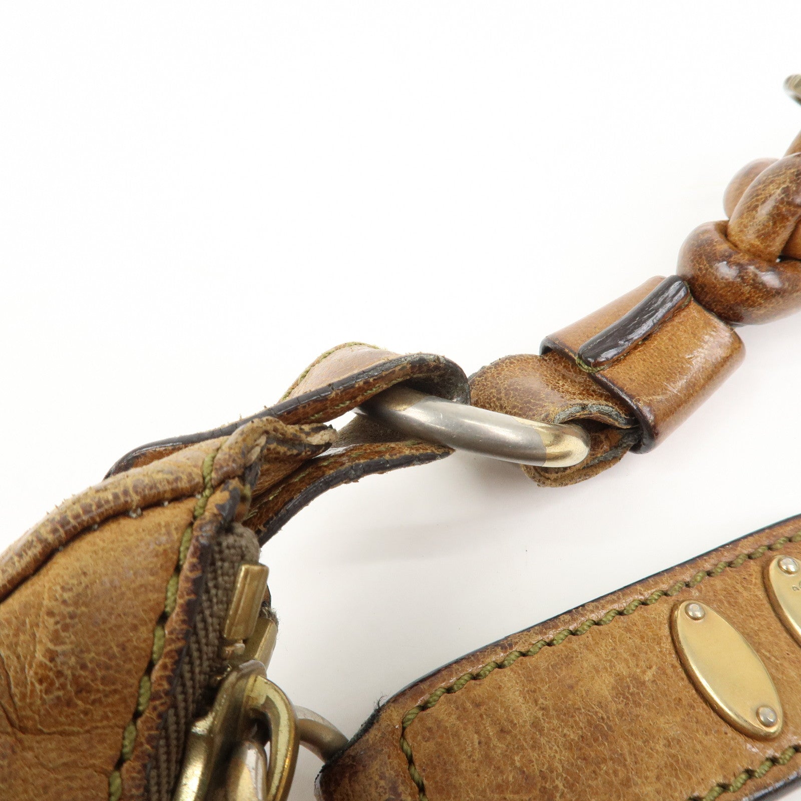 Chloe Leather Heloise Shoulder Bag Hand Bag Brown