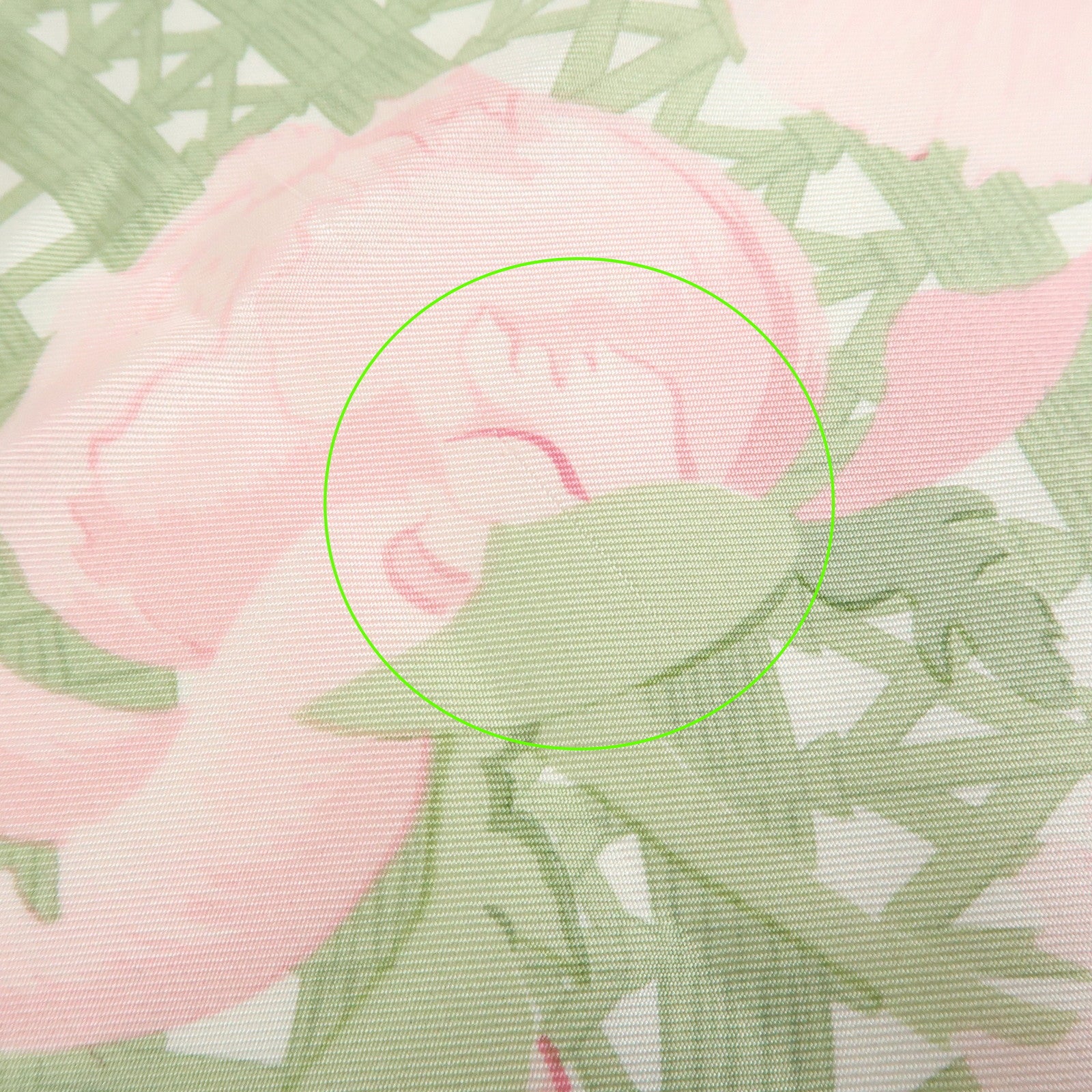 HERMES Carre 90 Silk 100% Scarf Les Pivoines Pink Light Green