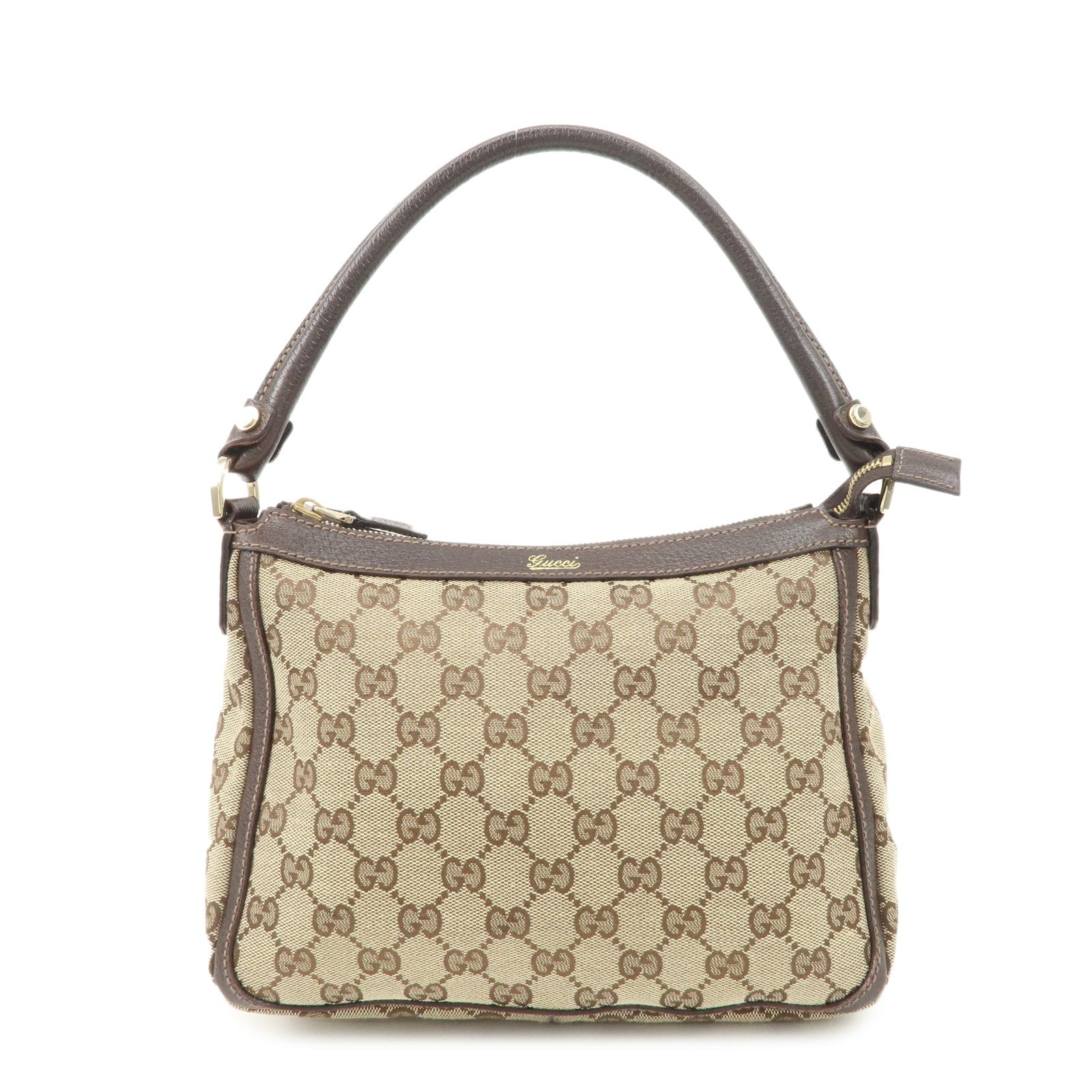 GUCCI GG Canvas Shoulder Bag Hand Bag Beige Brown 146244