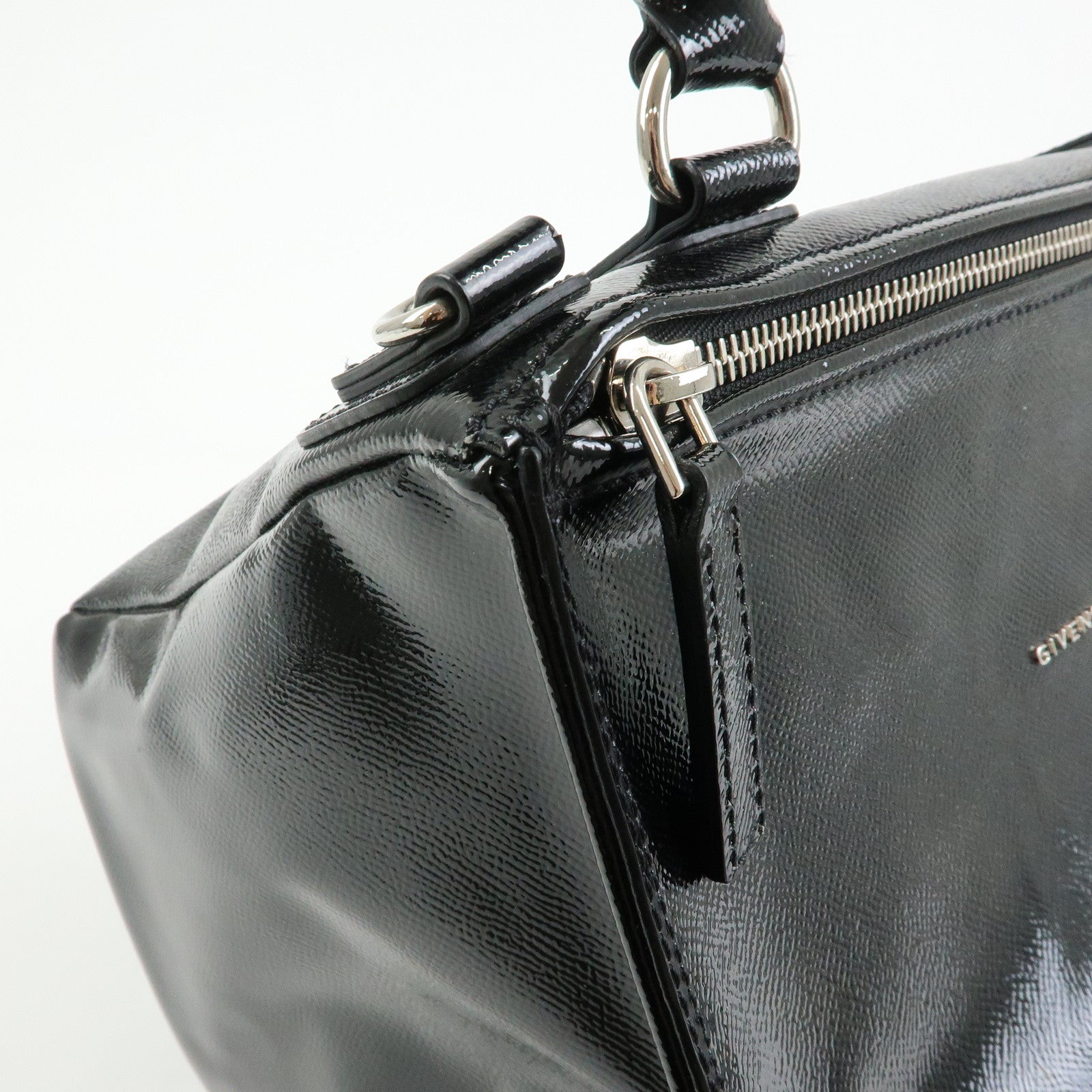 GIVENCHY Pandora Patent Leather 2Way Shoulder Bag Hand Bag Black
