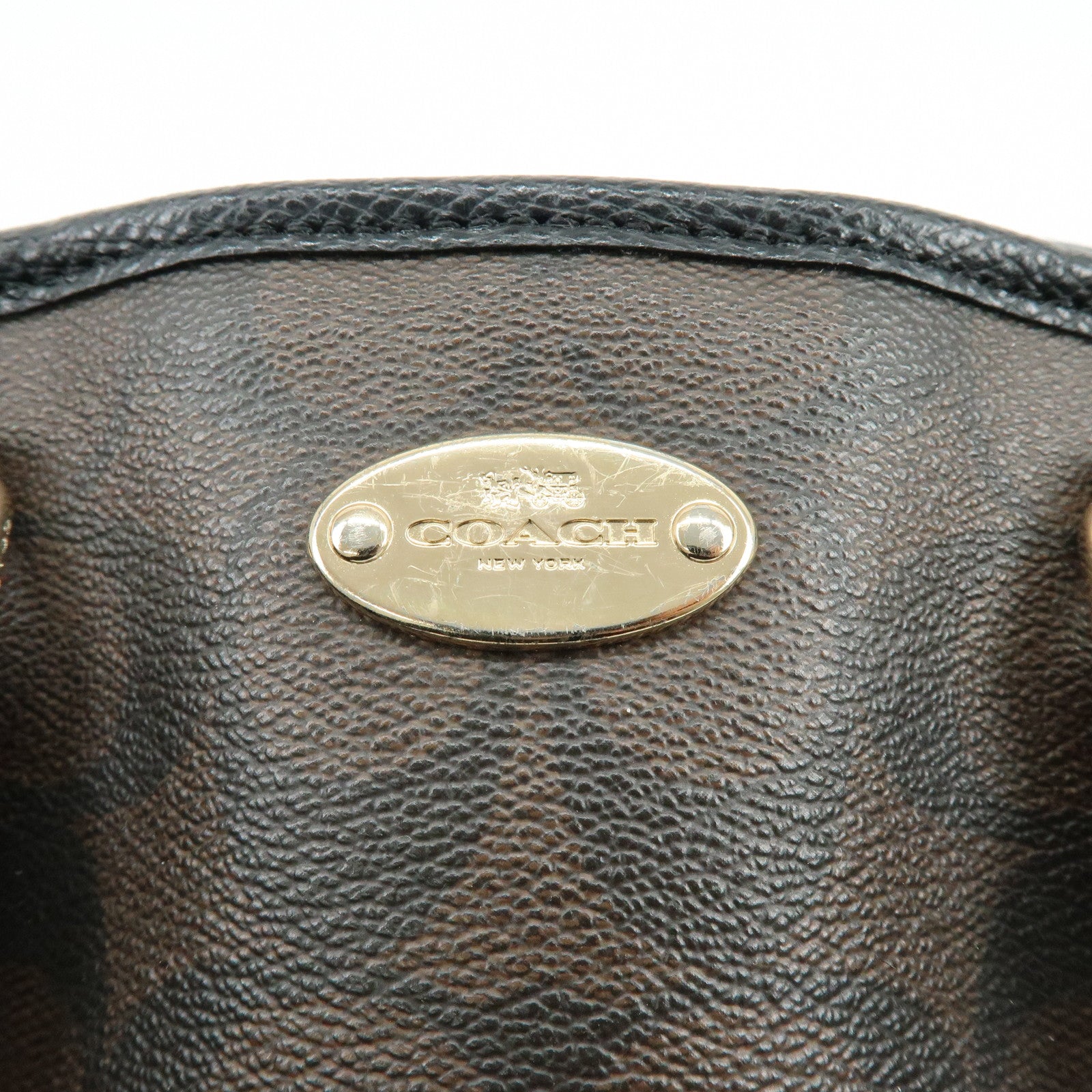 COACH Signature Margot Set of 2 PVC Leather Shoulder Hand Bag Brown