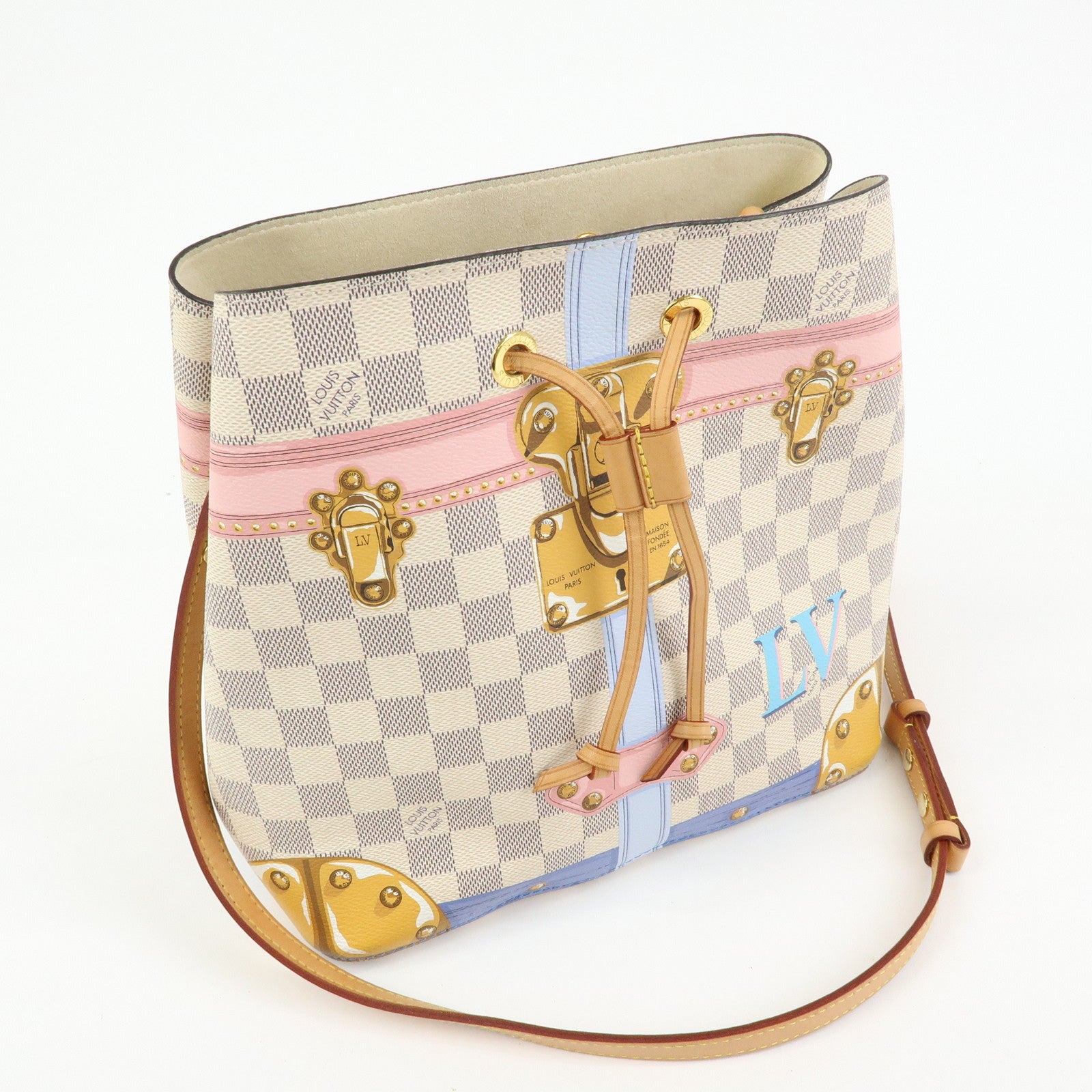Louis Vuitton Damier Azur Neo Noe Hand Bag Trunk Collection N41066
