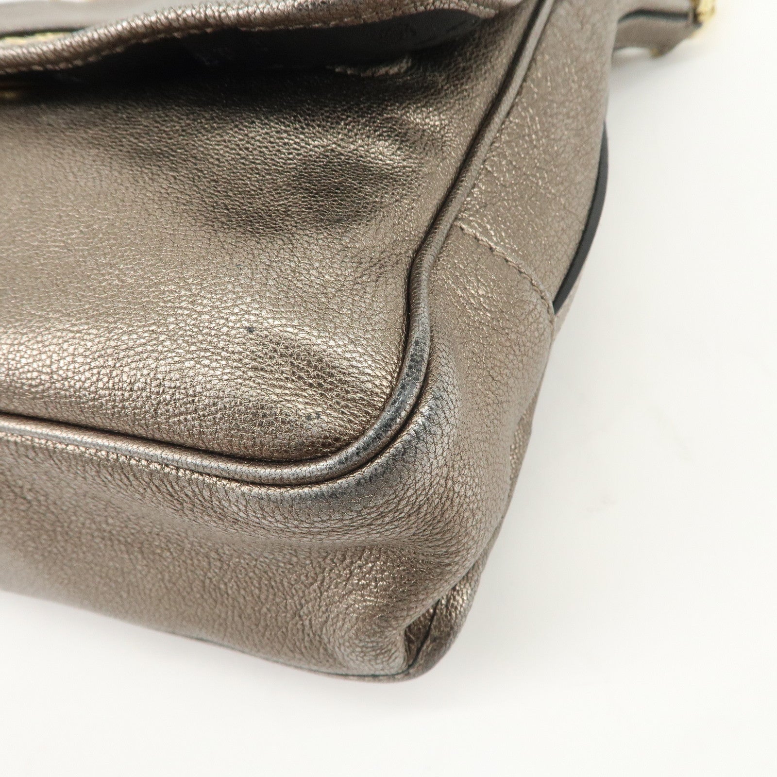 LOEWE Anagram Maia Logo Leather 2Way Bag Shoulder Bag Hand Bag Gold